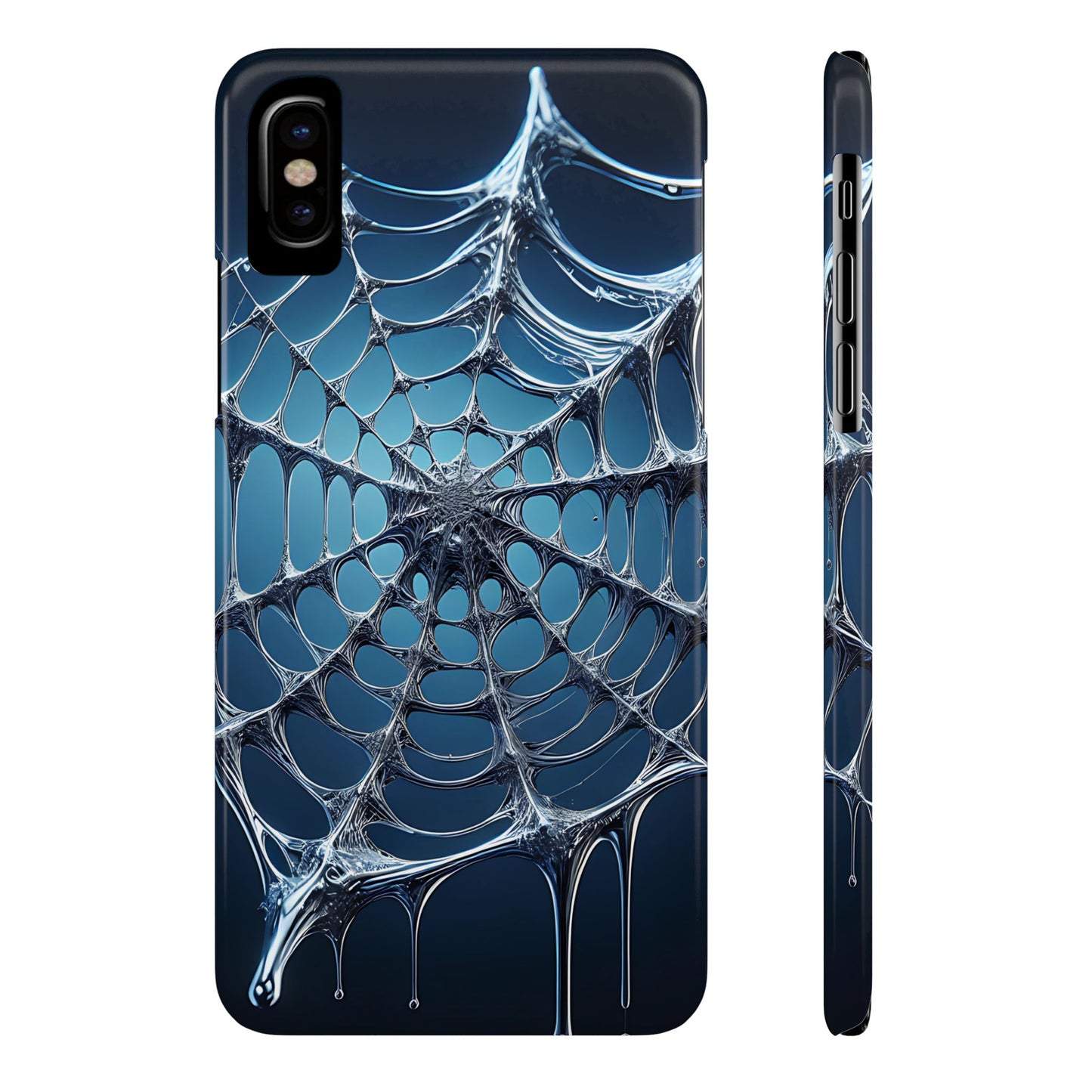 Spider Web Slim Phone Case - Artistic Design for Halloween, Unique Gift, Phone Accessories, Trendy Tech Style, Eco-Friendly Case