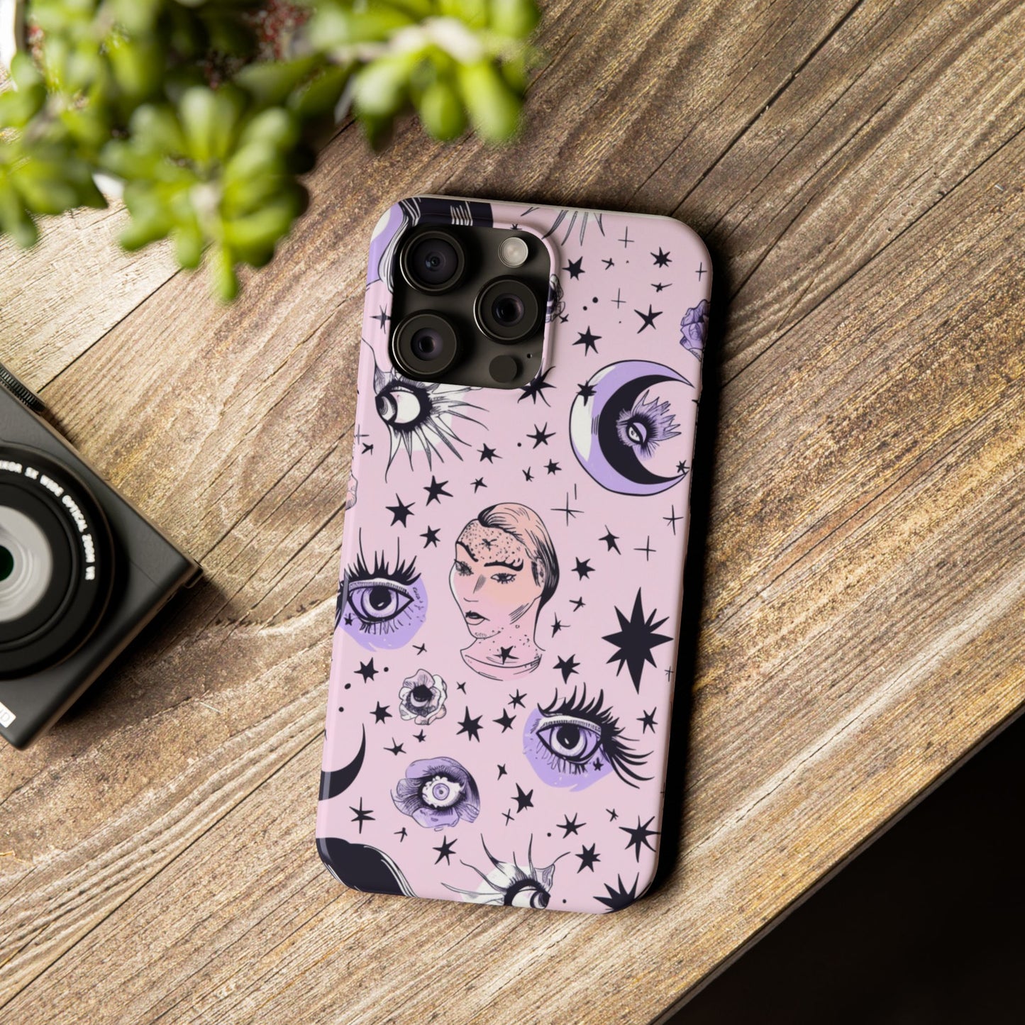 Celestial Slim Phone Cases - Stylish Cosmic Design, Personalized Phone Protectors, Astrology Gifts, Unique Phone Accessories, Moon & Stars