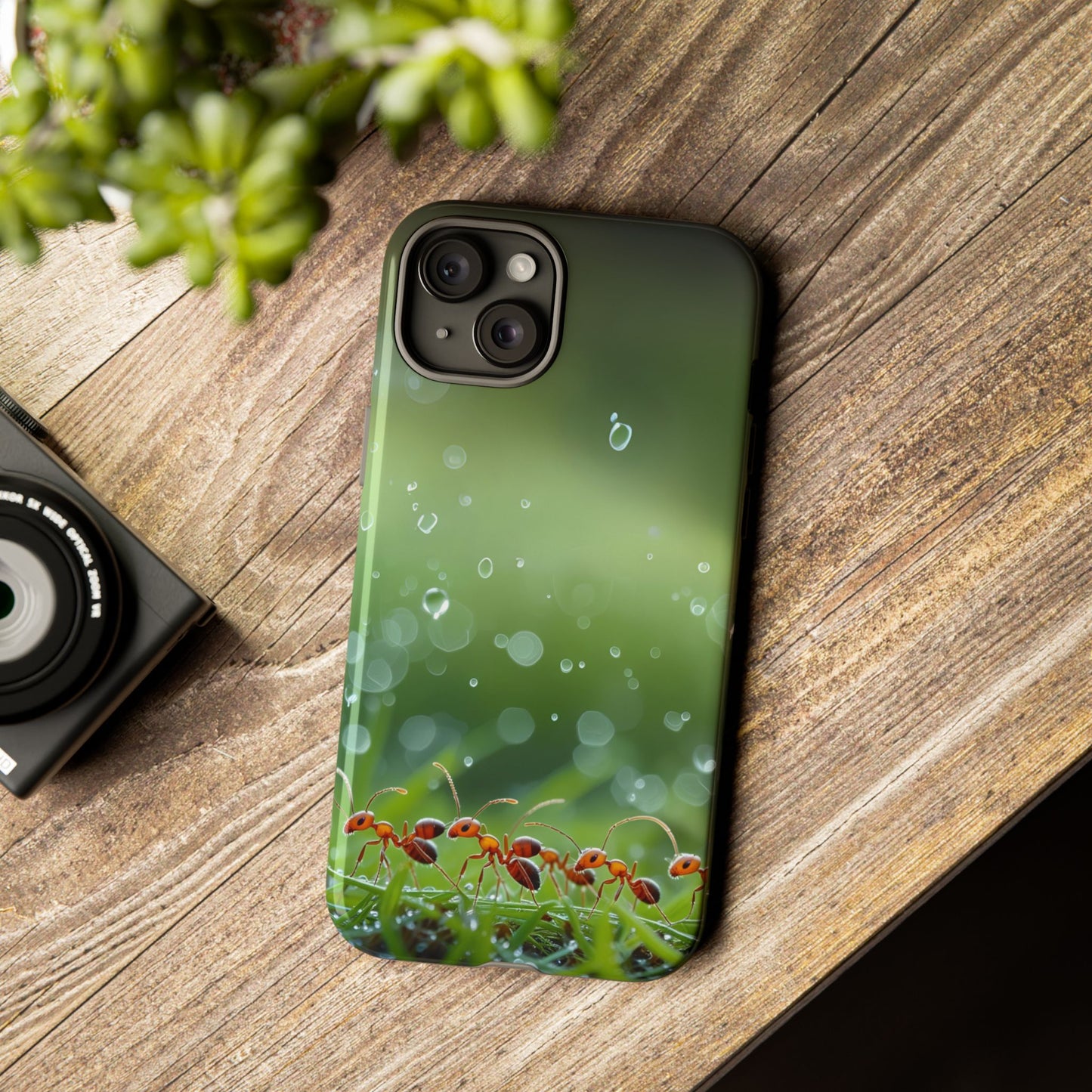 Marching Ant Pattern Tough Phone Case - Realistic Insect Art, Minimalist Nature Aesthetic, Compatible with iPhone, Galaxy, and Google Phones