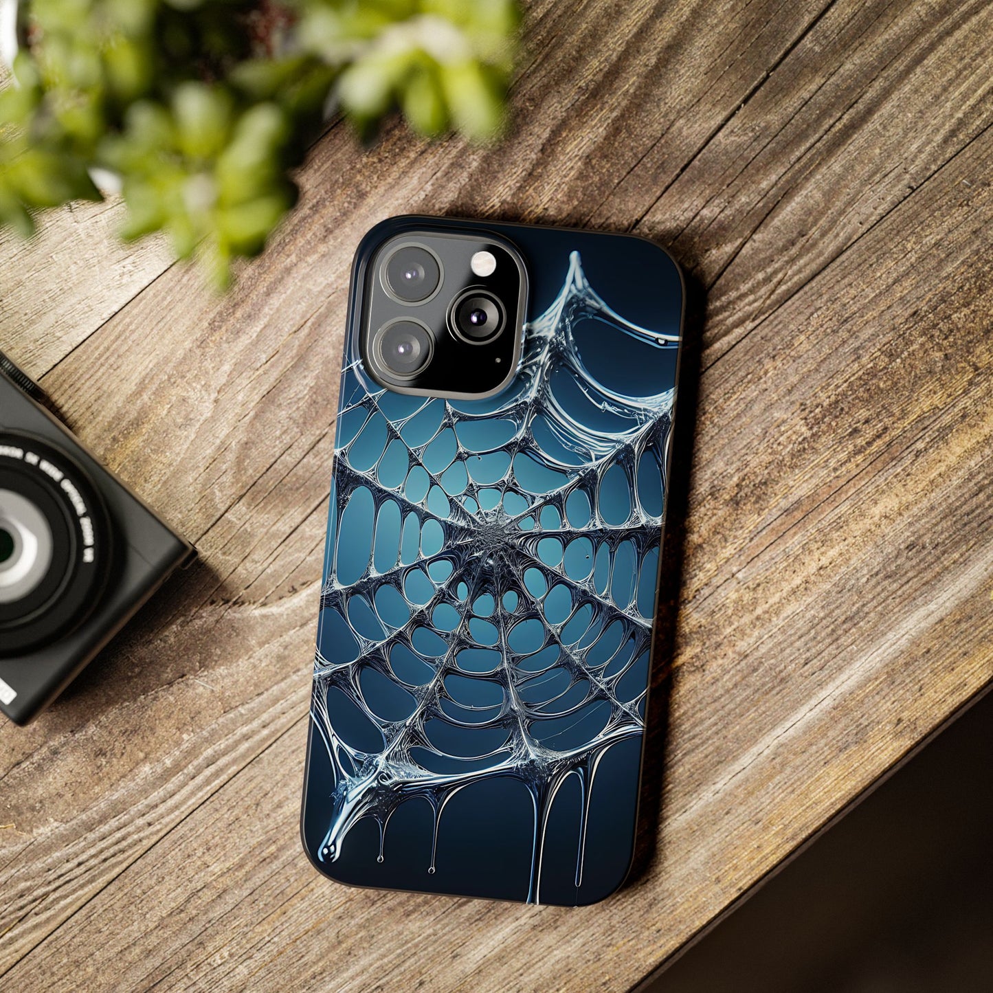 Spider Web Slim Phone Case - Artistic Design for Halloween, Unique Gift, Phone Accessories, Trendy Tech Style, Eco-Friendly Case