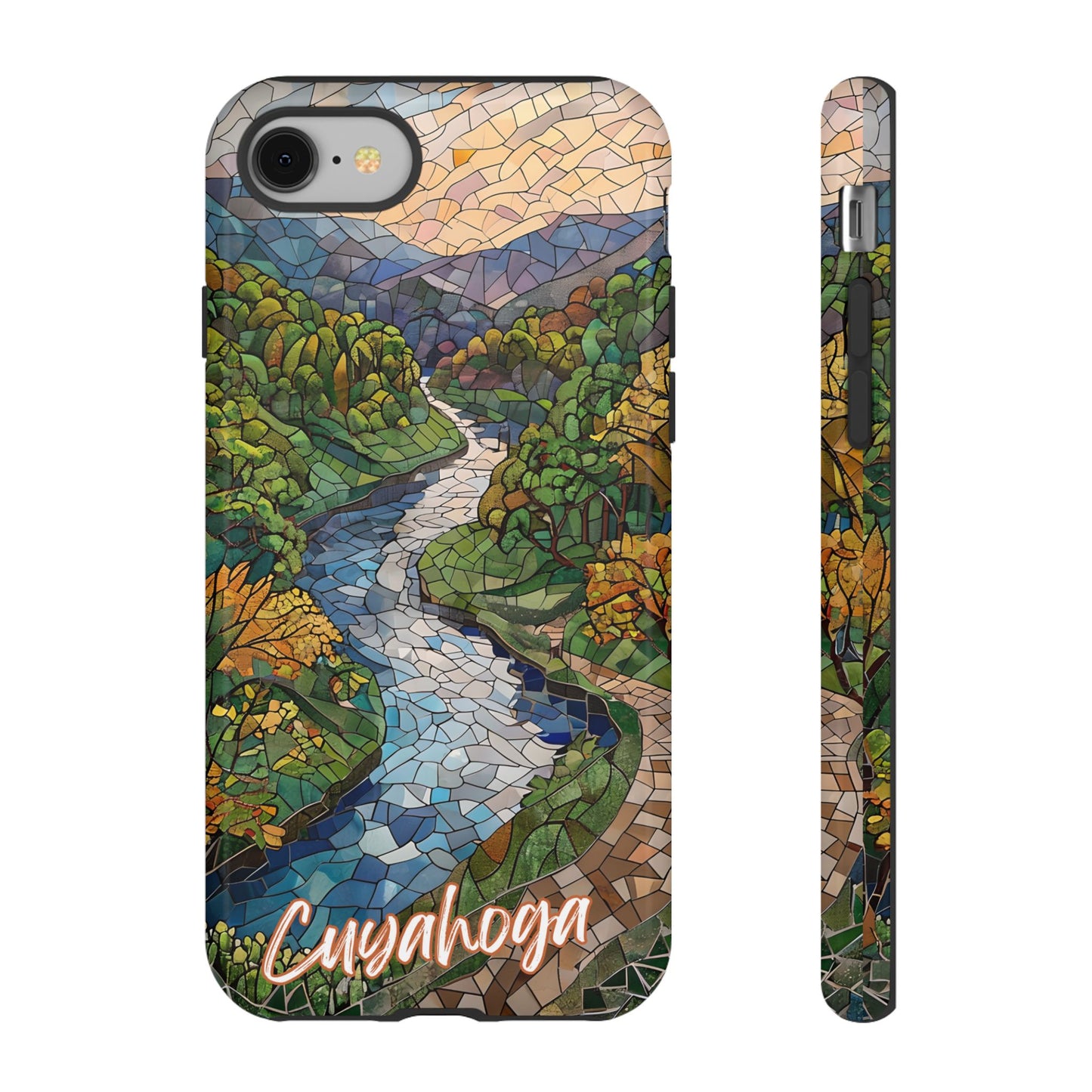Cuyahoga Valley Mosaic Tough Phone Case - Midwest Forest Art, Scenic Nature Aesthetic, Compatible with iPhone, Galaxy, and Google Phones