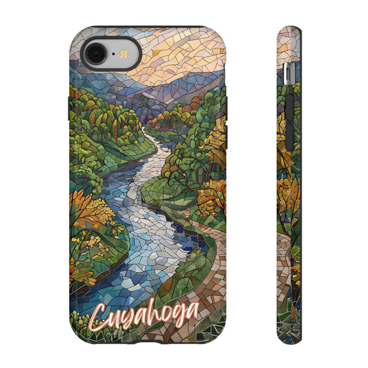 Cuyahoga Valley Mosaic Tough Phone Case - Midwest Forest Art, Scenic Nature Aesthetic, Compatible with iPhone, Galaxy, and Google Phones