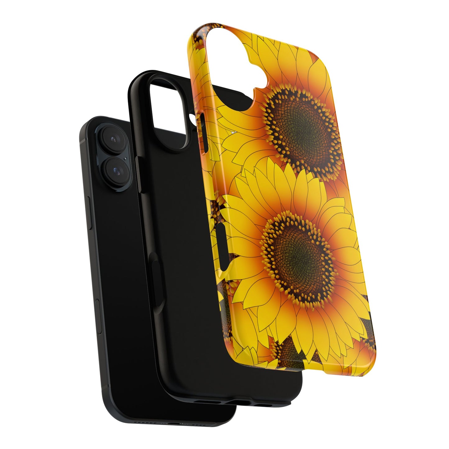 Sunflower Aesthetic Tough Phone Case - Bright Floral Art, Bold Yellow Sunflower Design, Compatible with iPhone, Galaxy, and Google Phones