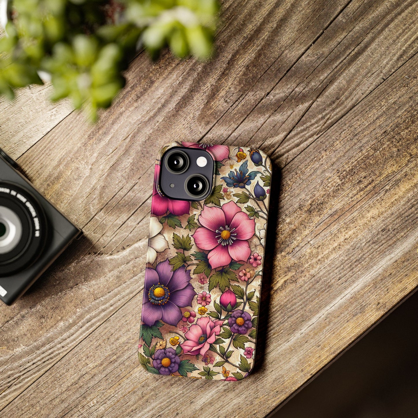 Floral Slim Phone Case - Vibrant Flower Design, Unique Floral iPhone Cover, Flower Phone Case, Gift for Her, Stylish Accessories