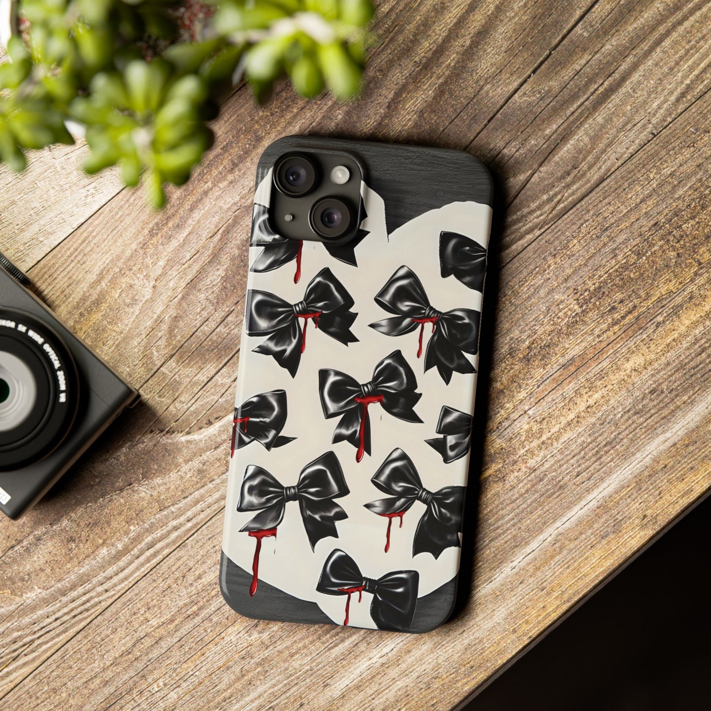 Spooky Halloween Slim Phone Case, Goth Coquette Aesthetic, Cute Horror Style, Perfect for Birthdays and Special Occasions