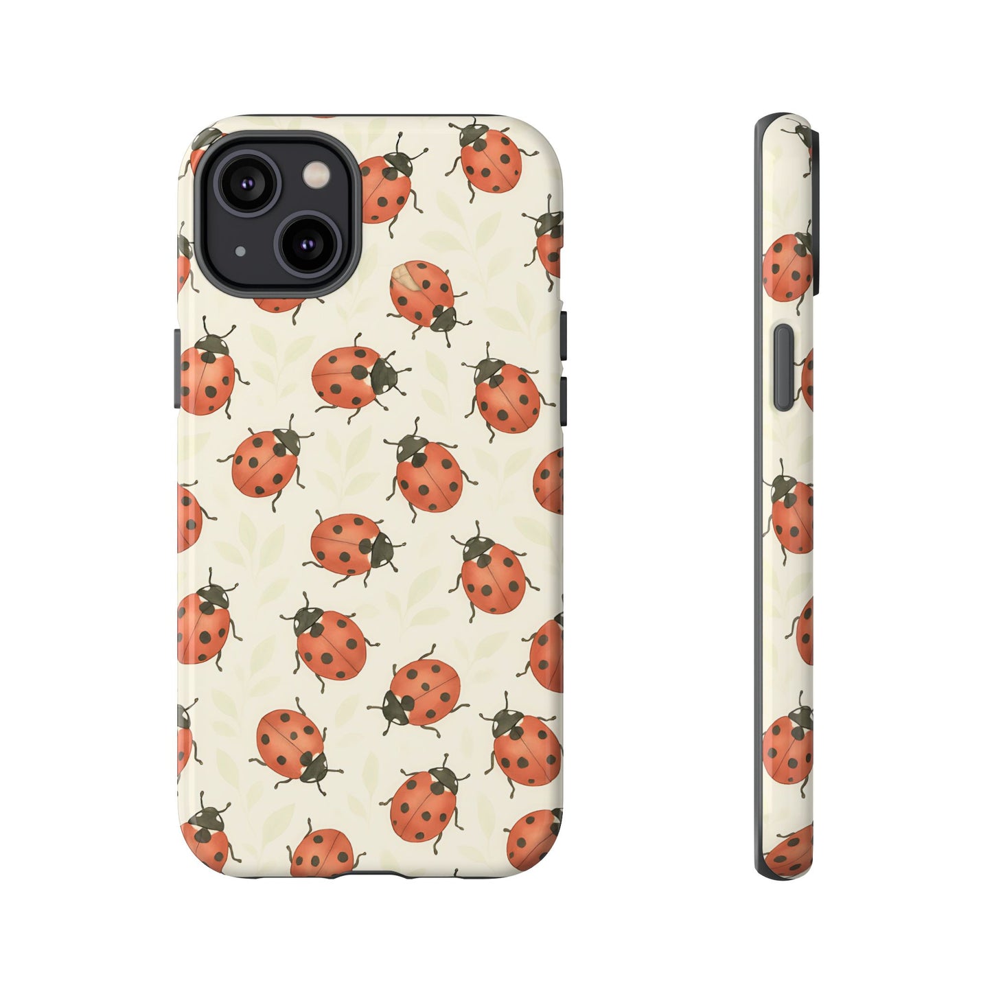 Ladybug Tough Phone Case - Cute Insect Aesthetic, Nature-Inspired Pattern Art, Compatible with iPhone, Galaxy, and Google Phones