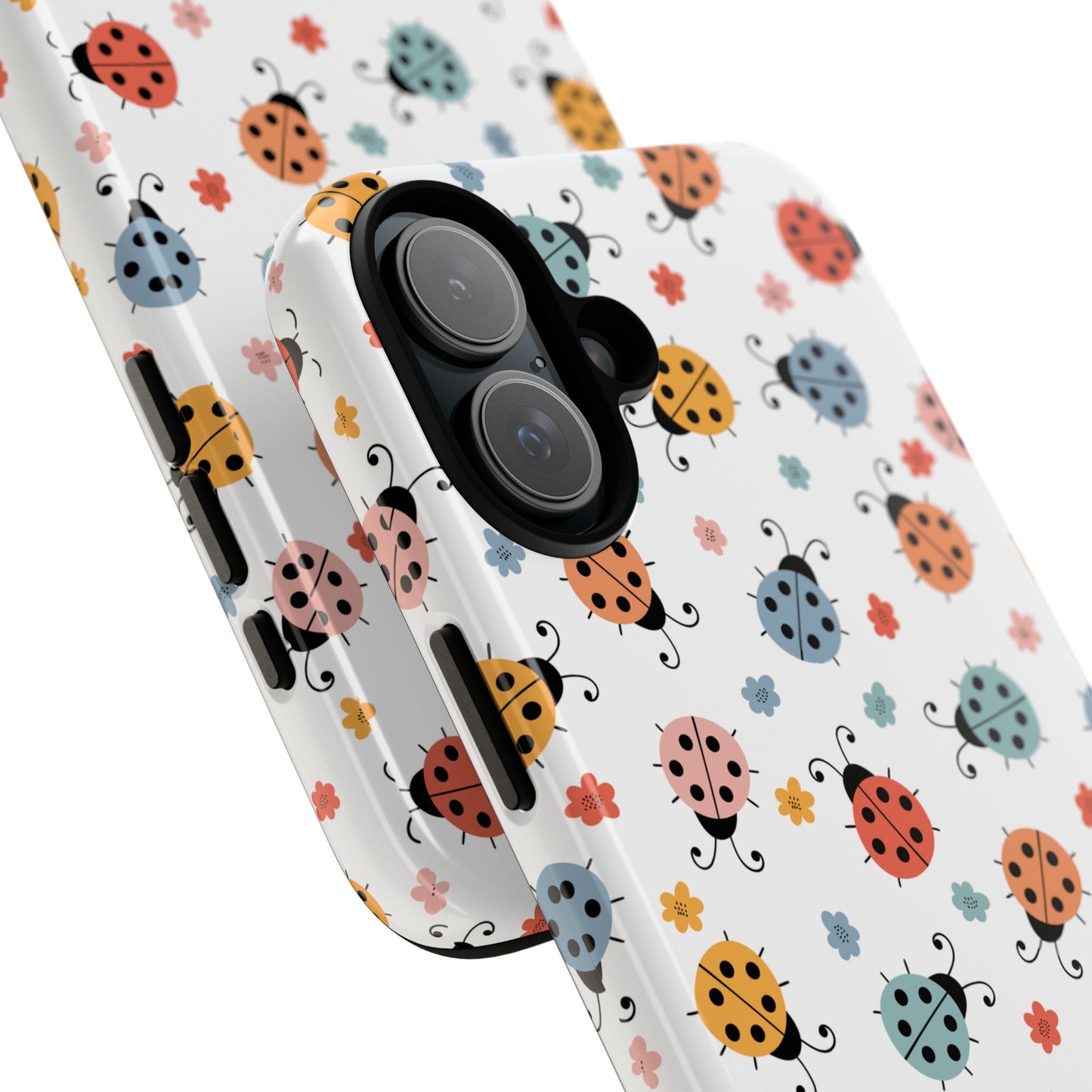 Ladybug Tough Phone Case - Cute Insect Aesthetic, Nature-Inspired Pattern Art, Compatible with iPhone, Galaxy, and Google Phones