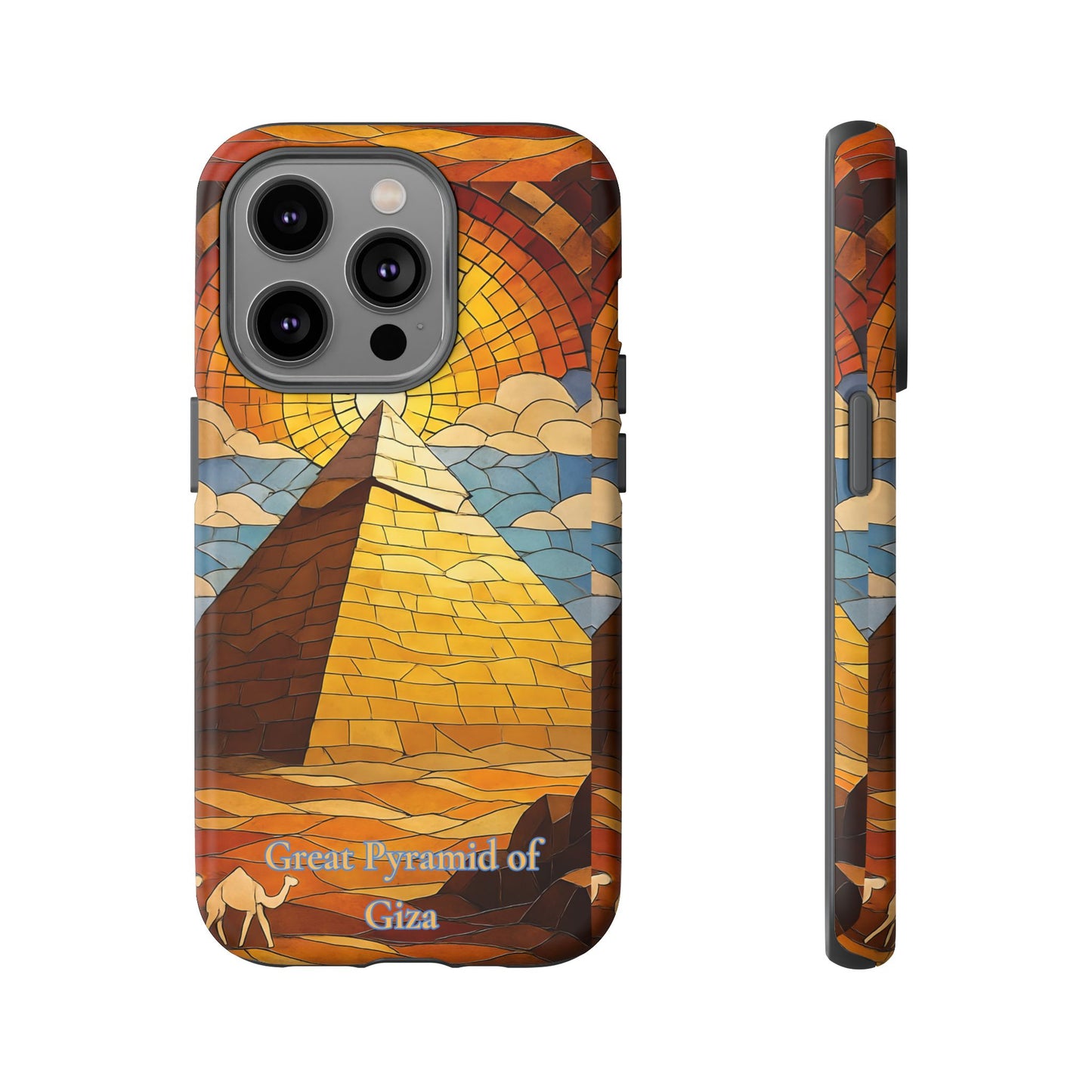 Great Pyramid of Giza Tough Phone Case - Ancient Egypt Aesthetic, World Wonder Art Design, Compatible with iPhone, Galaxy, and Google Phones