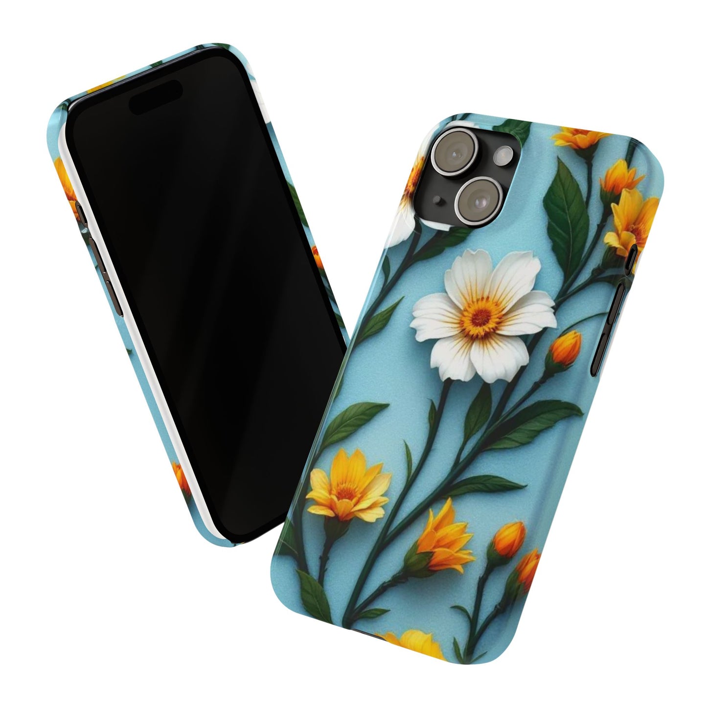 Floral Slim Phone Case, Smartphone Accessories, Gift for Her, Nature Lover Gift, Spring Decor, Cute Phone Cover