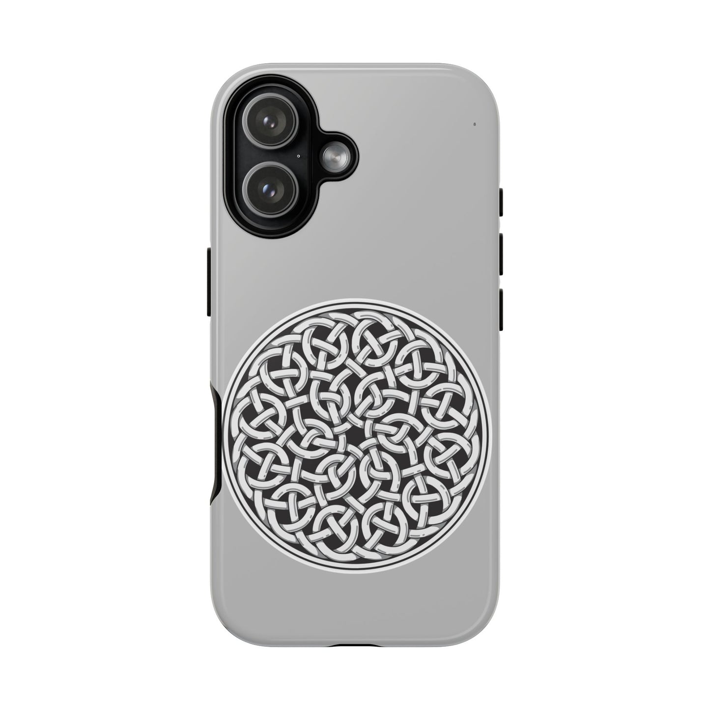 Tough Case Celtic Knot Silver Medallion Design Phone Cover Compatible with iPhone 17, 16, 15, 14, 13, Galaxy, Google, Irish Heritage Art
