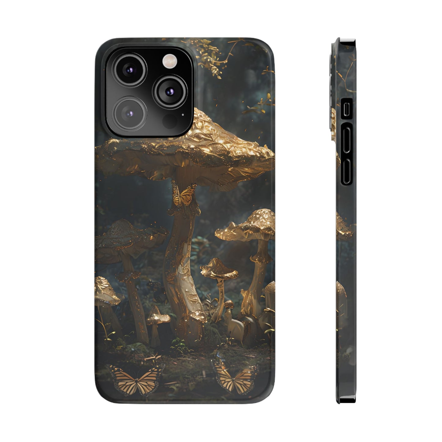 Enchanted Forest Slim Phone Cases, Fantasy Phone Cover, Mushroom Design, Nature Lover Gift, Boho Chic Cell Phone Case