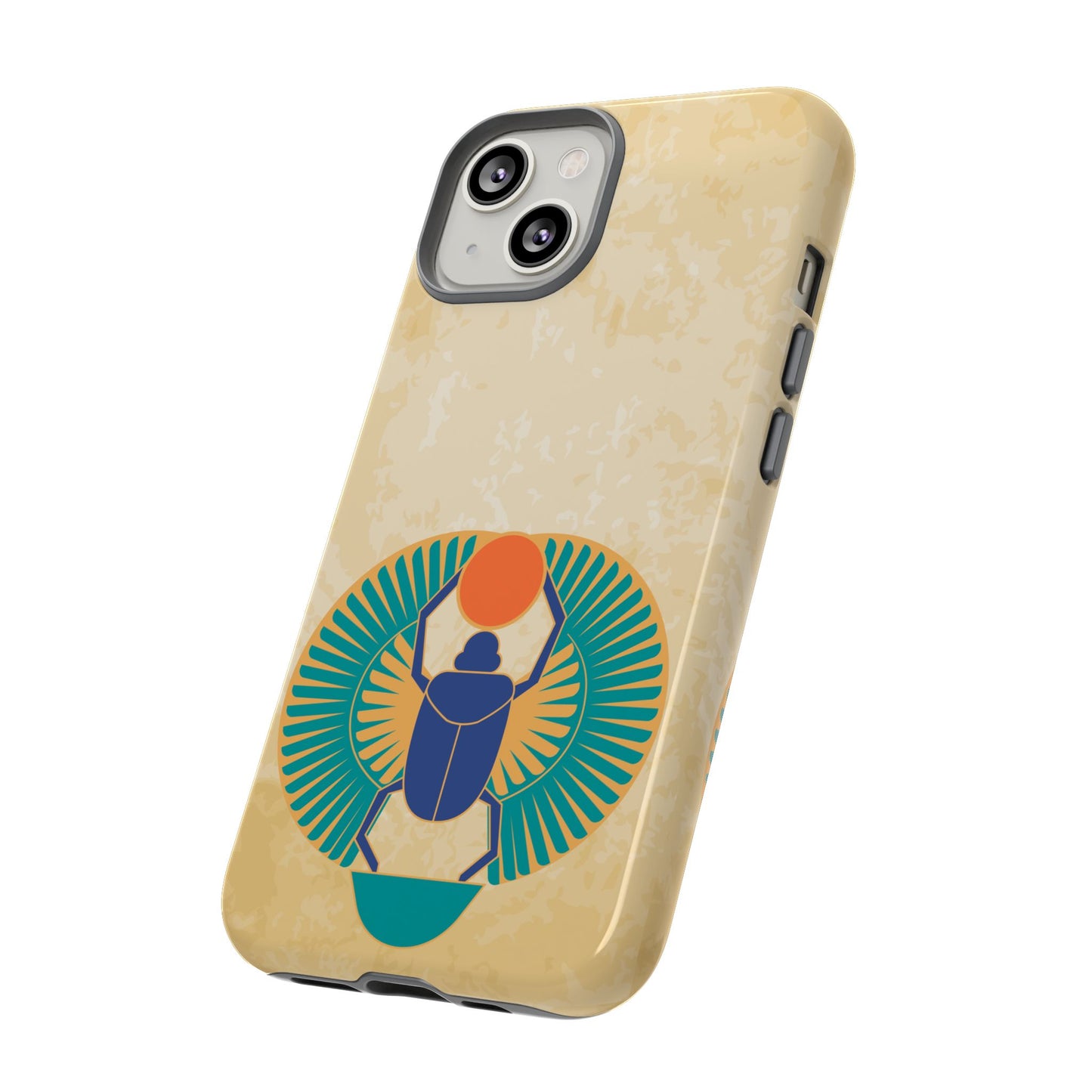 Ancient Egyptian Scarab Beetle Tough Phone Case - Symbol of Rebirth Design, Mythological Art, Compatible with iPhone, Galaxy, and Google