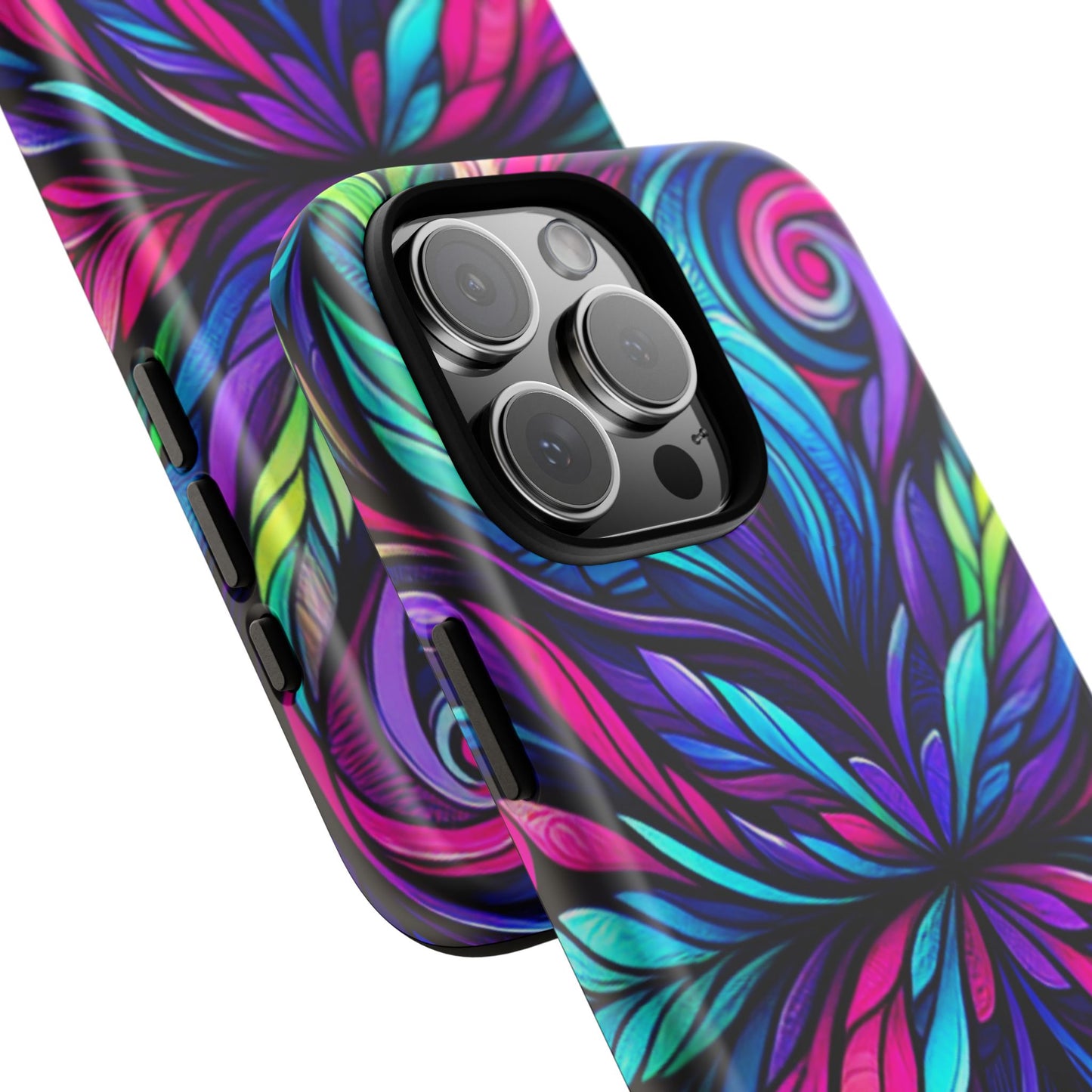 Colorful Kaleidoscope Stained Glass Phone Case - Tough Protective Gift for Her, fits iPhone 16 plus pro max 15 14 13 12 11 X Samsung, Pixel