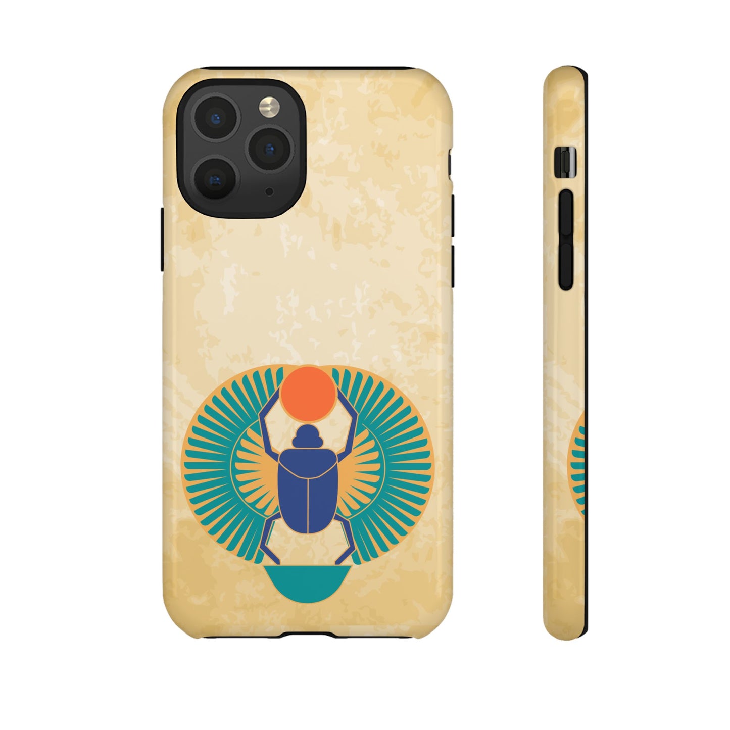 Ancient Egyptian Scarab Beetle Tough Phone Case - Symbol of Rebirth Design, Mythological Art, Compatible with iPhone, Galaxy, and Google