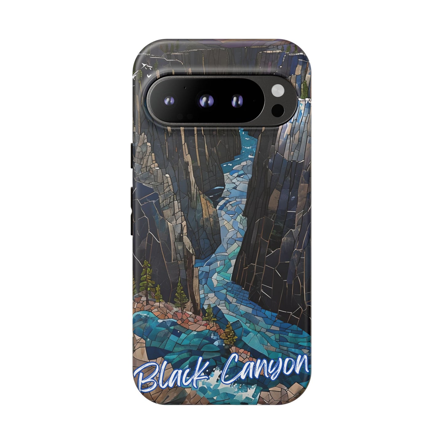 Black Canyon Phone Case, Mosaic Phone Case, Mountain Nature Art, National Park Gift, Scenic Forest Phone Cover, Landscape Aesthetic Case