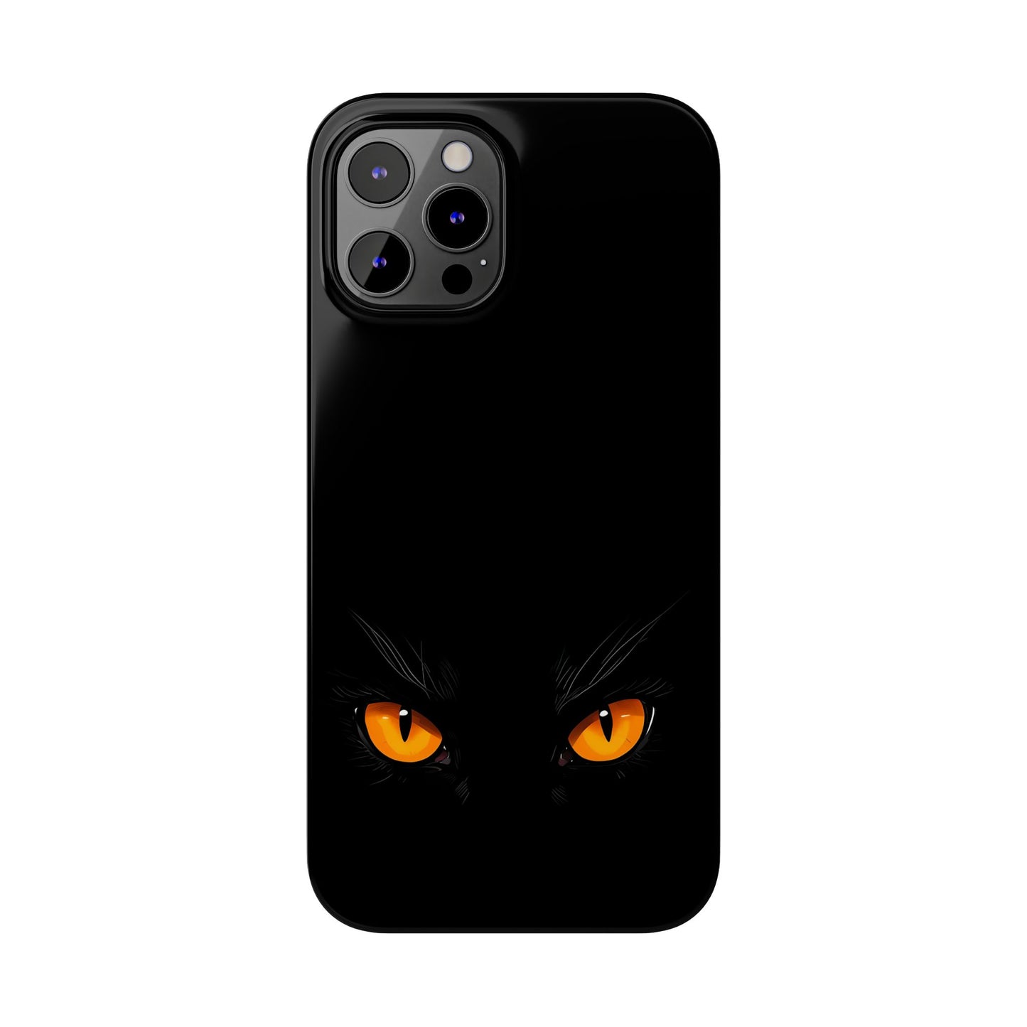 Black Cat Slim Phone Case - Gothic Halloween Aesthetic, Subtle Spookycore Aesthetic, Compatible with iPhone, Galaxy, and Google Phones