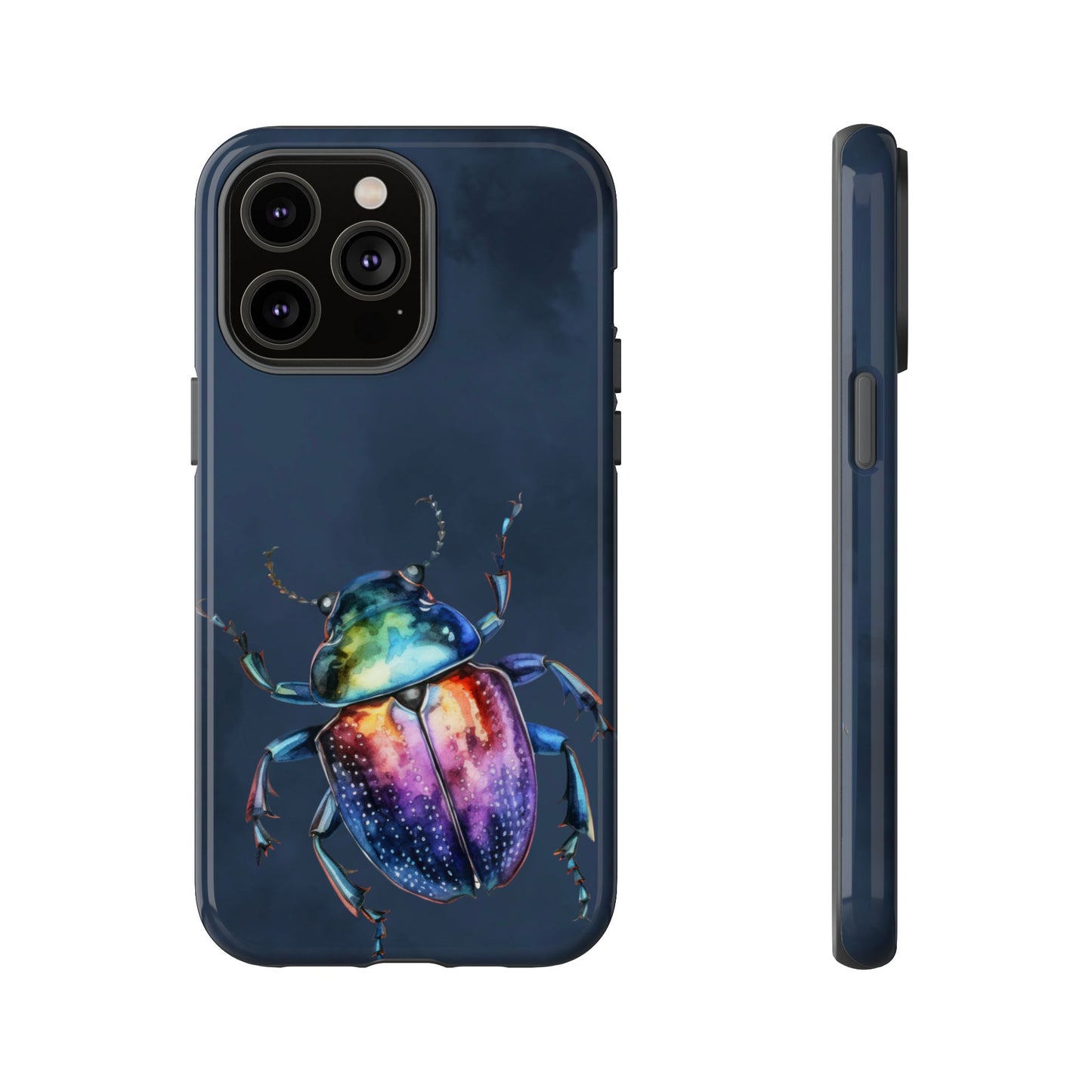 Iridescent Beetle Tough Phone Case - Insect Art Design, Nature-Inspired Pattern, Compatible with iPhone, Galaxy, and Google Phones