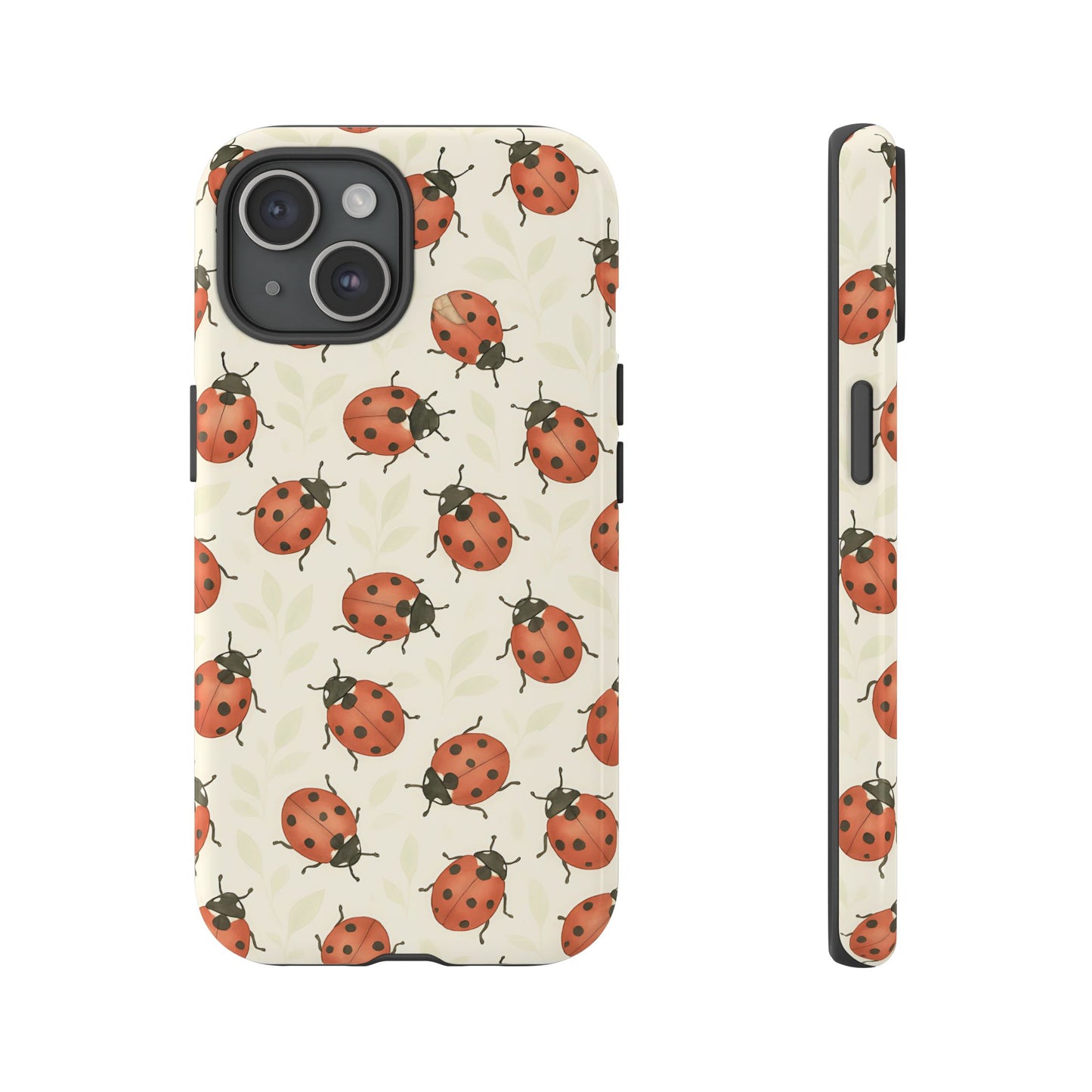 Ladybug Tough Phone Case - Cute Insect Aesthetic, Nature-Inspired Pattern Art, Compatible with iPhone, Galaxy, and Google Phones