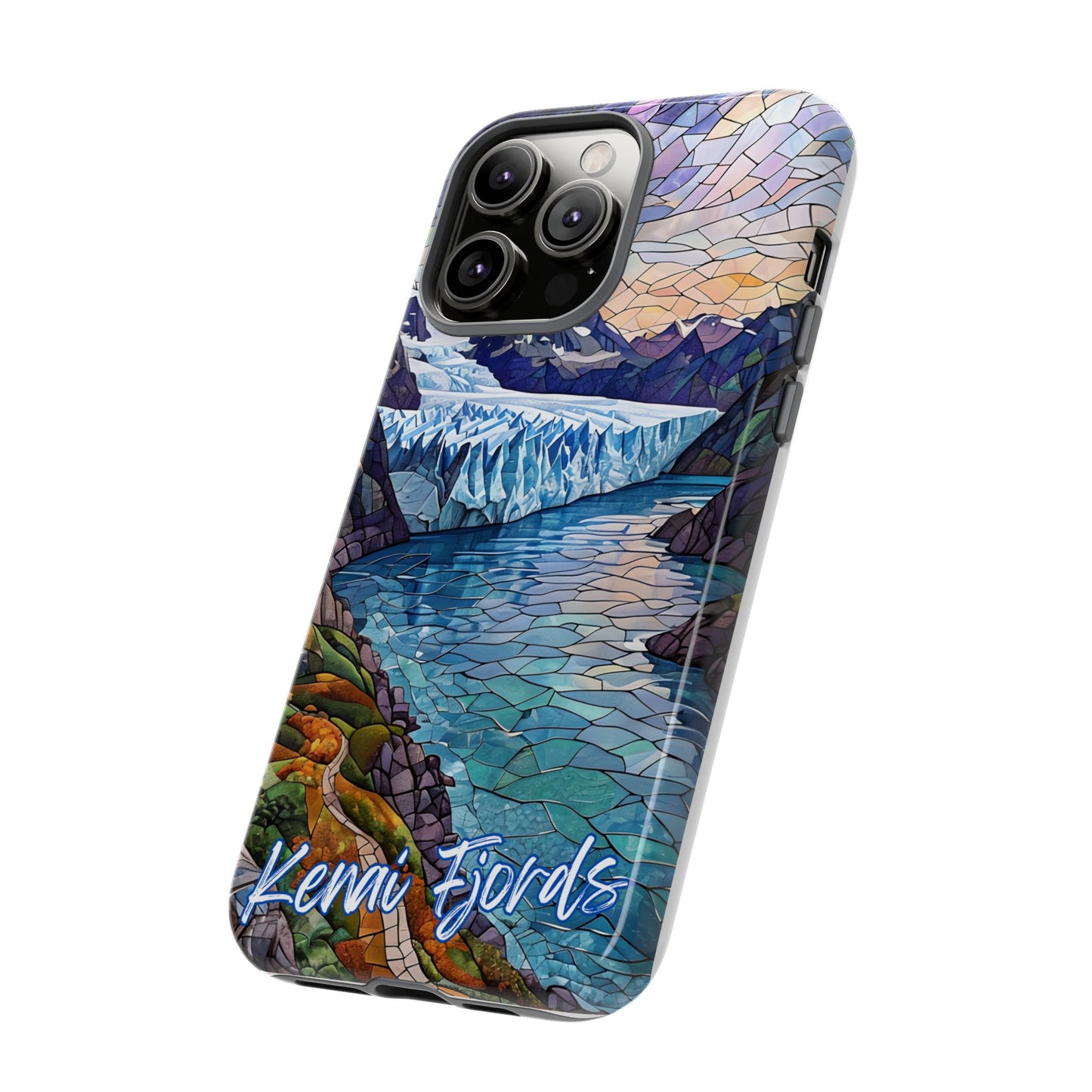 Kenai Fjords National Park Alaska Phone Case, Mosaic Phone Case, Mountain Nature Art, National Park Gift, Scenic Forest Phone Cover