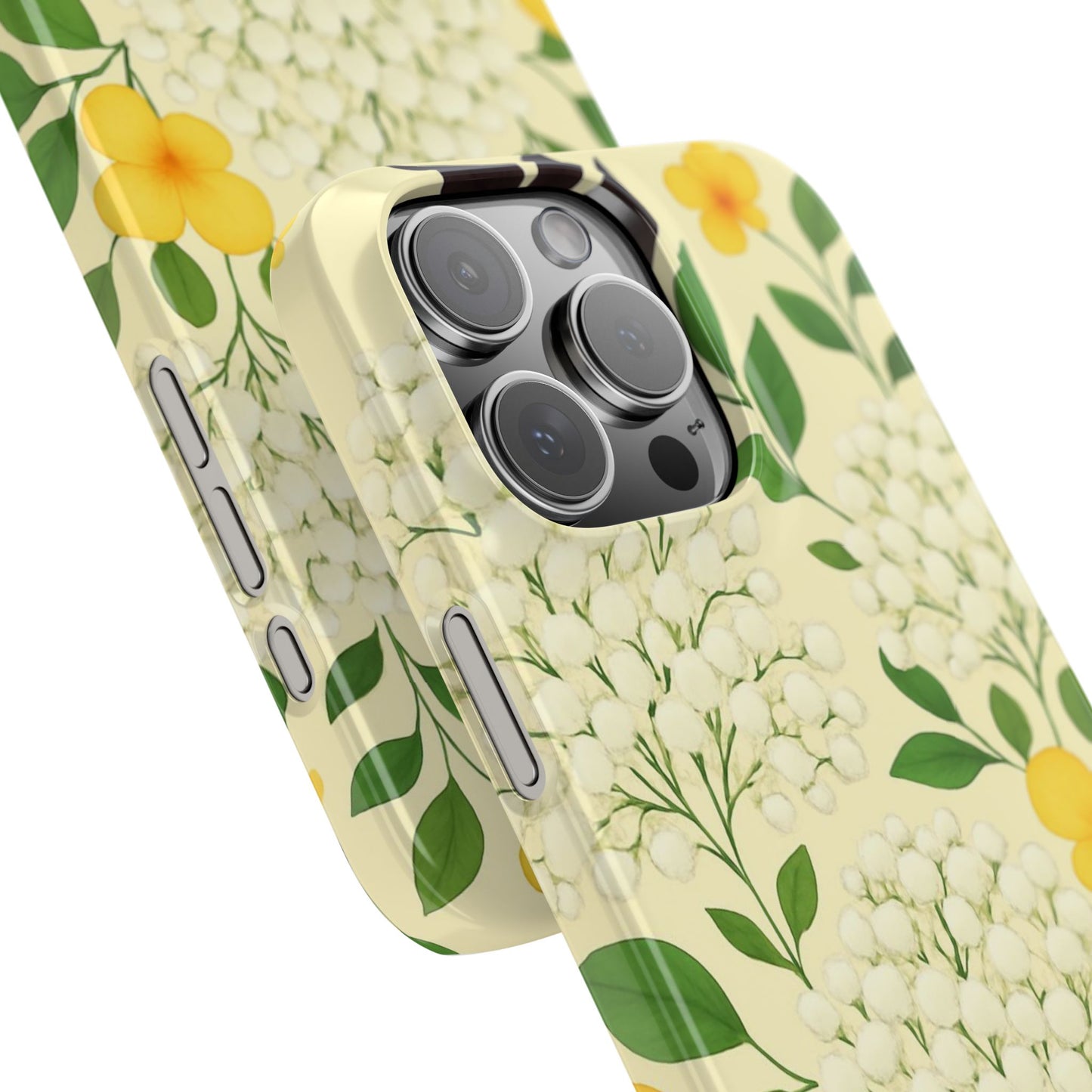 Delicate Floral Print Phone Case, Autumn Botanical Slim Phone Case, Aesthetic Flower Phone Cover Compatible with iPhone, Galaxy, Google