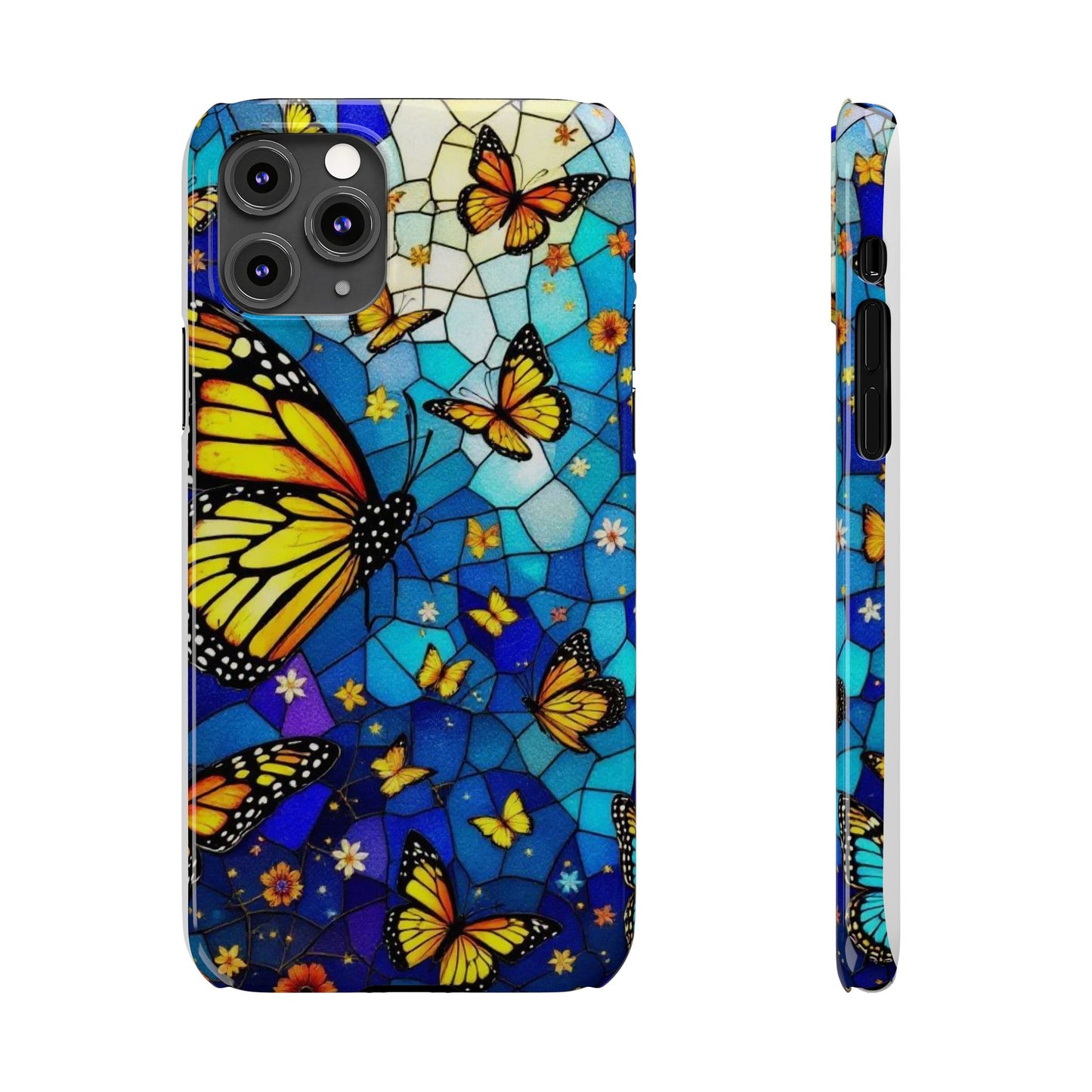 Butterfly Garden Slim Phone Case - Colorful Floral Design, Gift for Nature Lovers, Birthday Surprise, Eco-Friendly, Summer Vibes