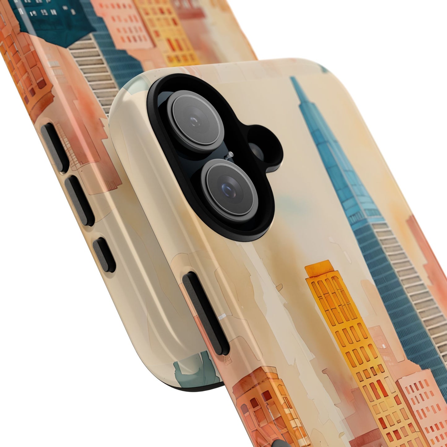 San Francisco Cityscape Tough Phone Case - Tropical Skyline Aesthetic, Sunset Beach Urban Art, Compatible with iPhone, Galaxy, and Google