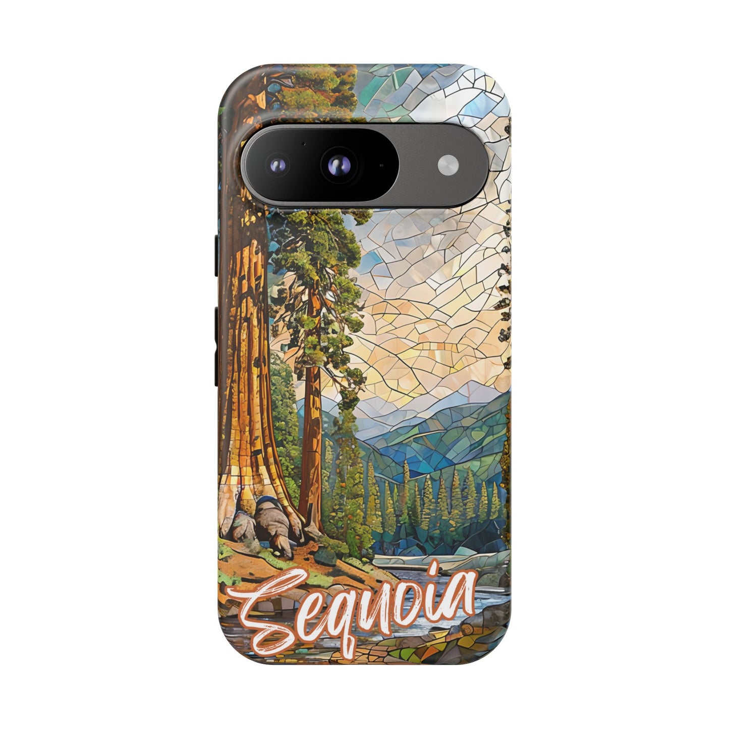Sequoia National Park Northern California Phone Case, Mosaic Phone Case, Mountain Nature Art, National Park Gift, Scenic Forest Phone Cover