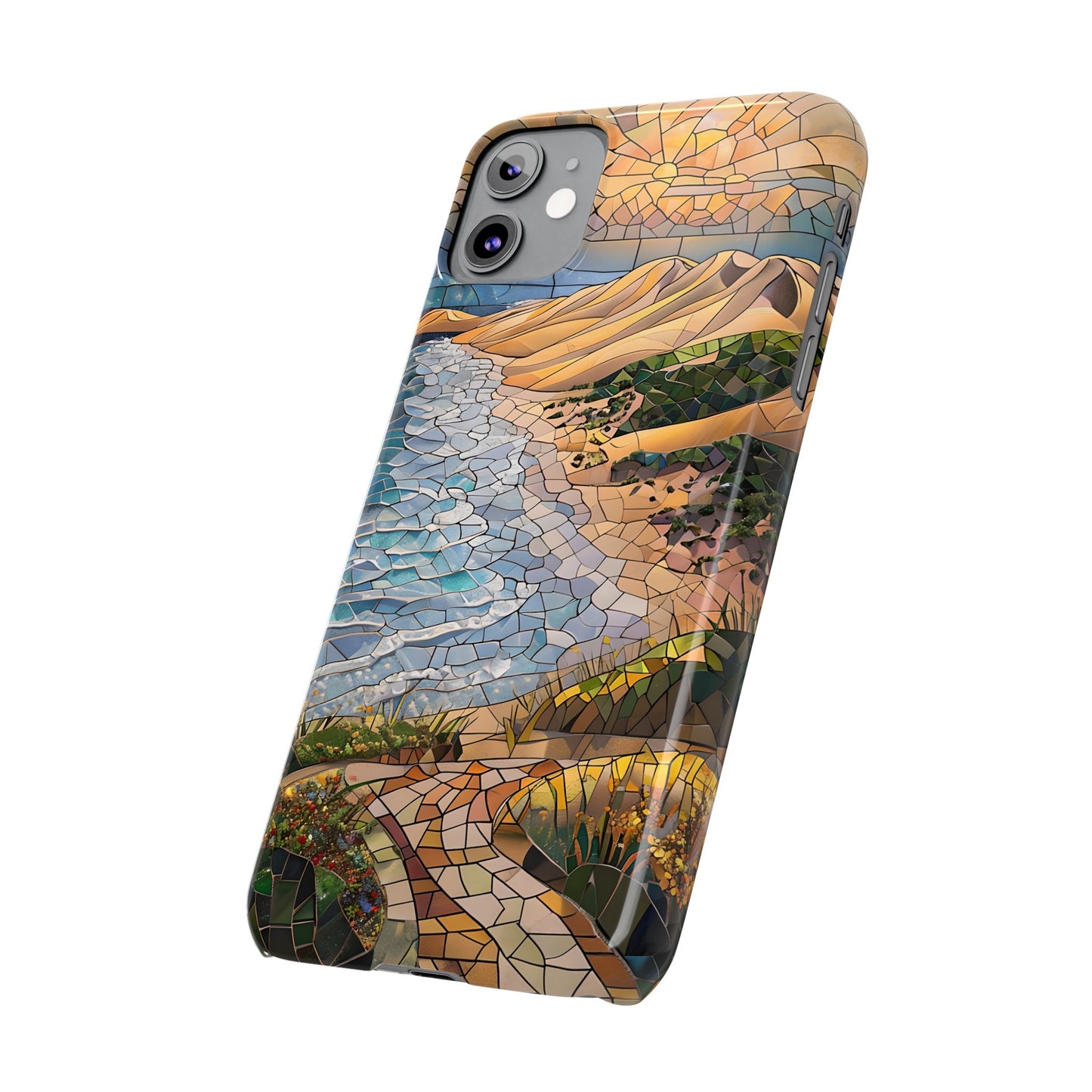 Indiana Dunes National Park Michigan Slim Phone Case, Mosaic Phone Case, East U.S. Nature Art, Coastal Chic, Ocean Lovers, Nature Inspired