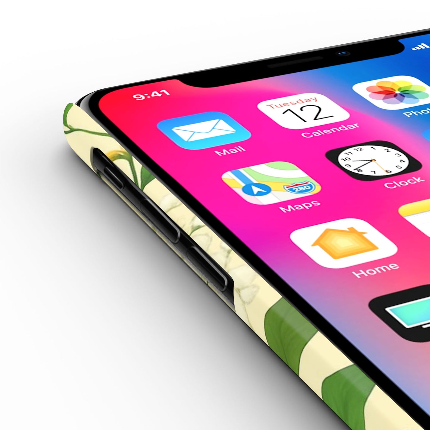 Delicate Floral Print Phone Case, Autumn Botanical Slim Phone Case, Aesthetic Flower Phone Cover Compatible with iPhone, Galaxy, Google