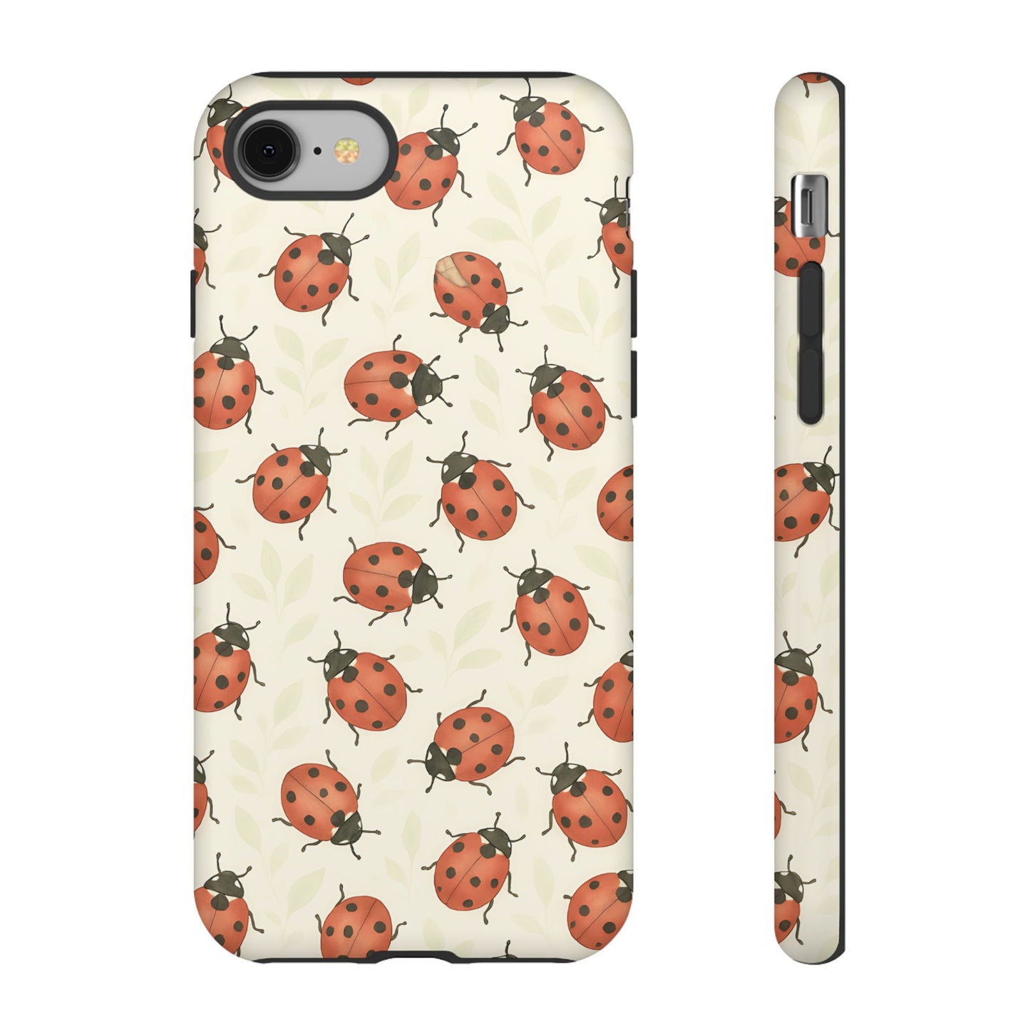 Ladybug Tough Phone Case - Cute Insect Aesthetic, Nature-Inspired Pattern Art, Compatible with iPhone, Galaxy, and Google Phones