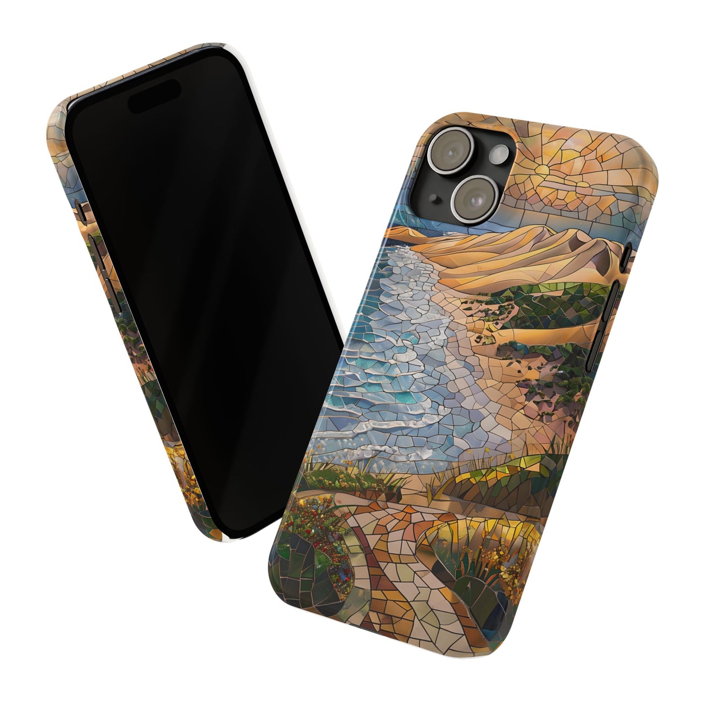 Indiana Dunes National Park Michigan Slim Phone Case, Mosaic Phone Case, East U.S. Nature Art, Coastal Chic, Ocean Lovers, Nature Inspired