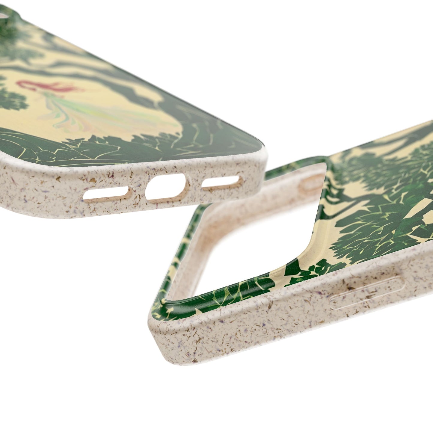 Ginger Fairy Biodegradable Phone Case, Enchanted Forest Redhead Art, Irish Green Fantasy Compatible with iPhone 17, 16, 15, 14, 13, 12, 11