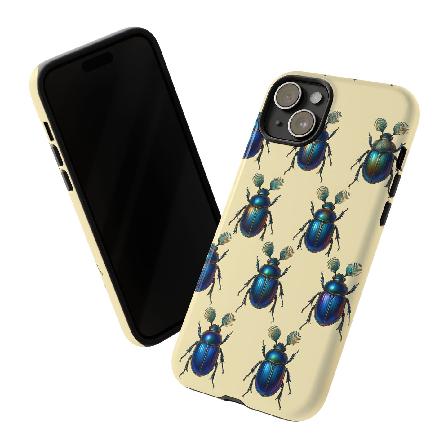 Beetle Tough Phone Case - Nature-Inspired Insect Art, Vintage Bug Pattern Design, Compatible with iPhone, Galaxy, and Google Phones