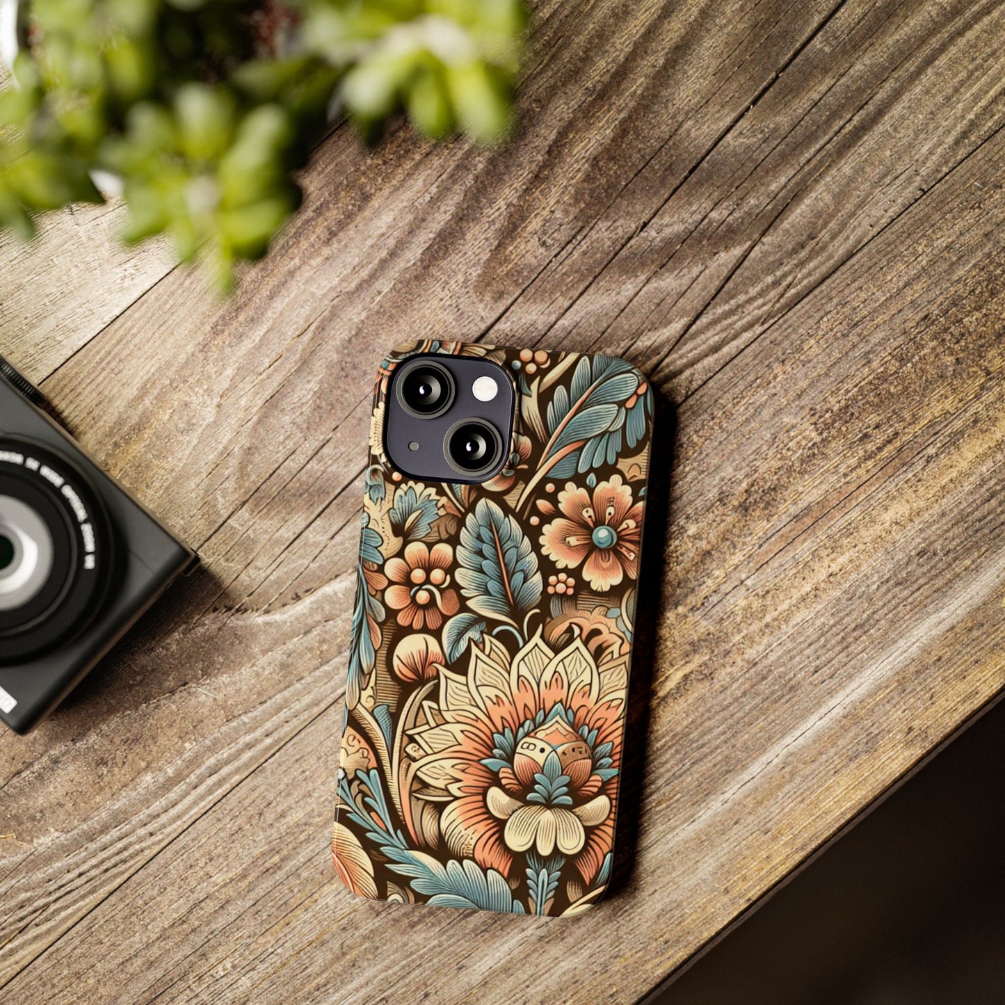 Floral Slim Phone Case, Boho Chic Phone Cover, Stylish Gift for Her, Spring and Summer Accessory, Trendy Phone Protector