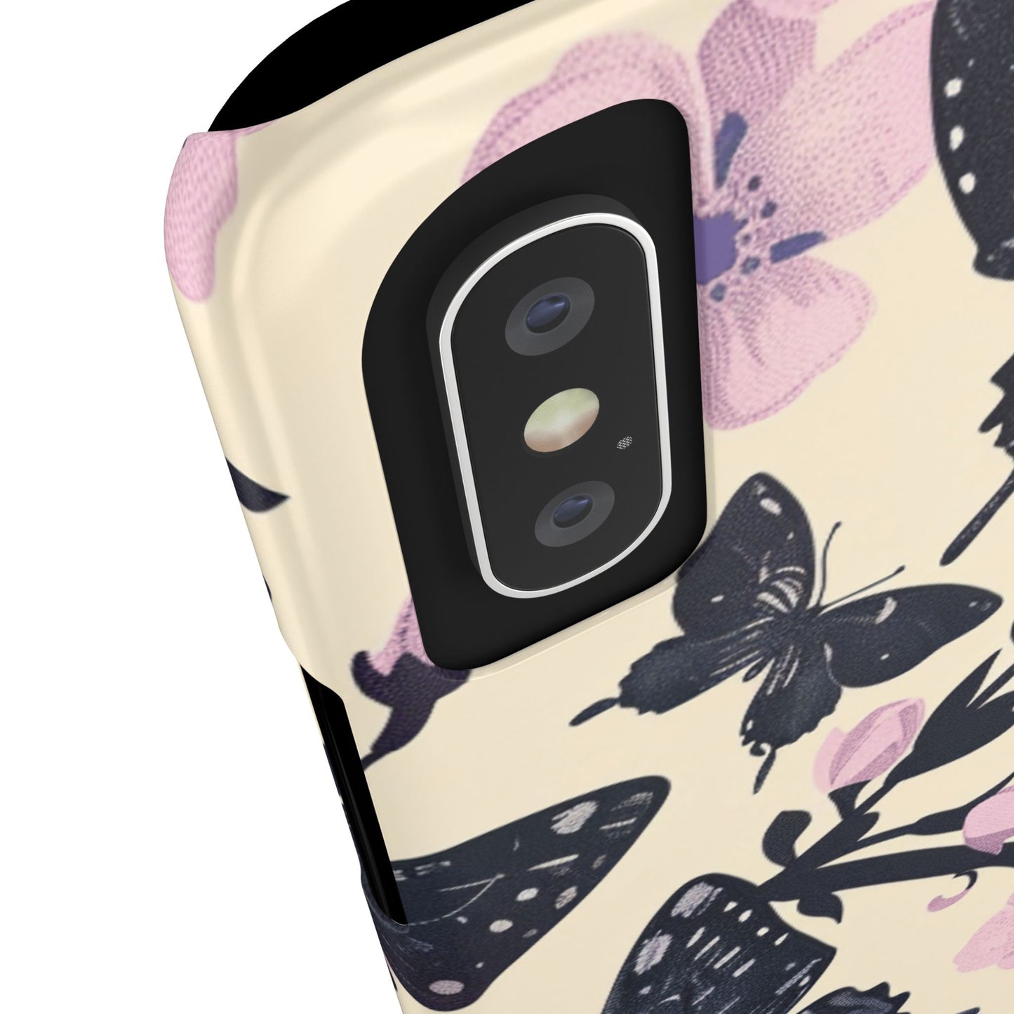 Butterfly Floral Slim Phone Cases, Elegant Butterfly Design, Nature Lover Gift, Phone Accessory, Stylish Cases for Women