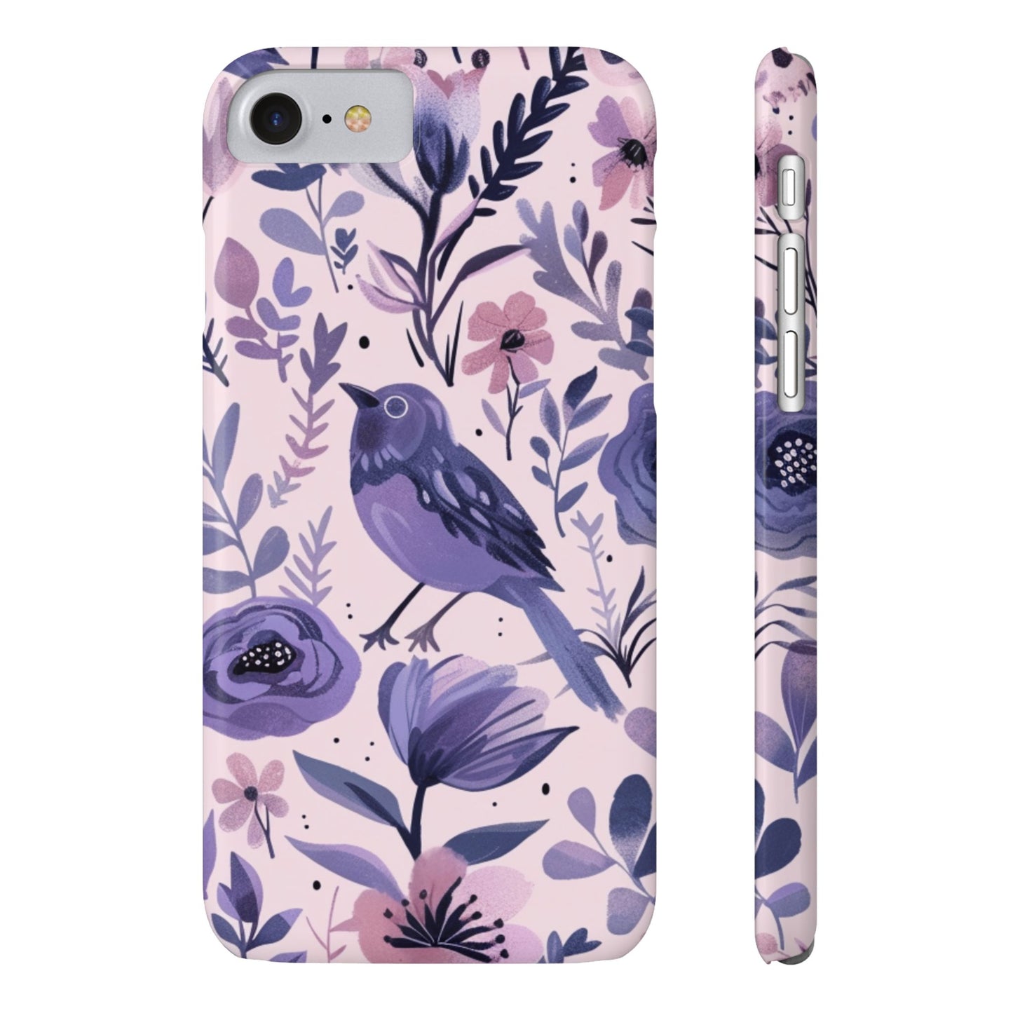 Floral Bird Slim Phone Case, Elegant Phone Cover, Cute Gift for Bird Lovers, Spring Vibes, Nature-Inspired