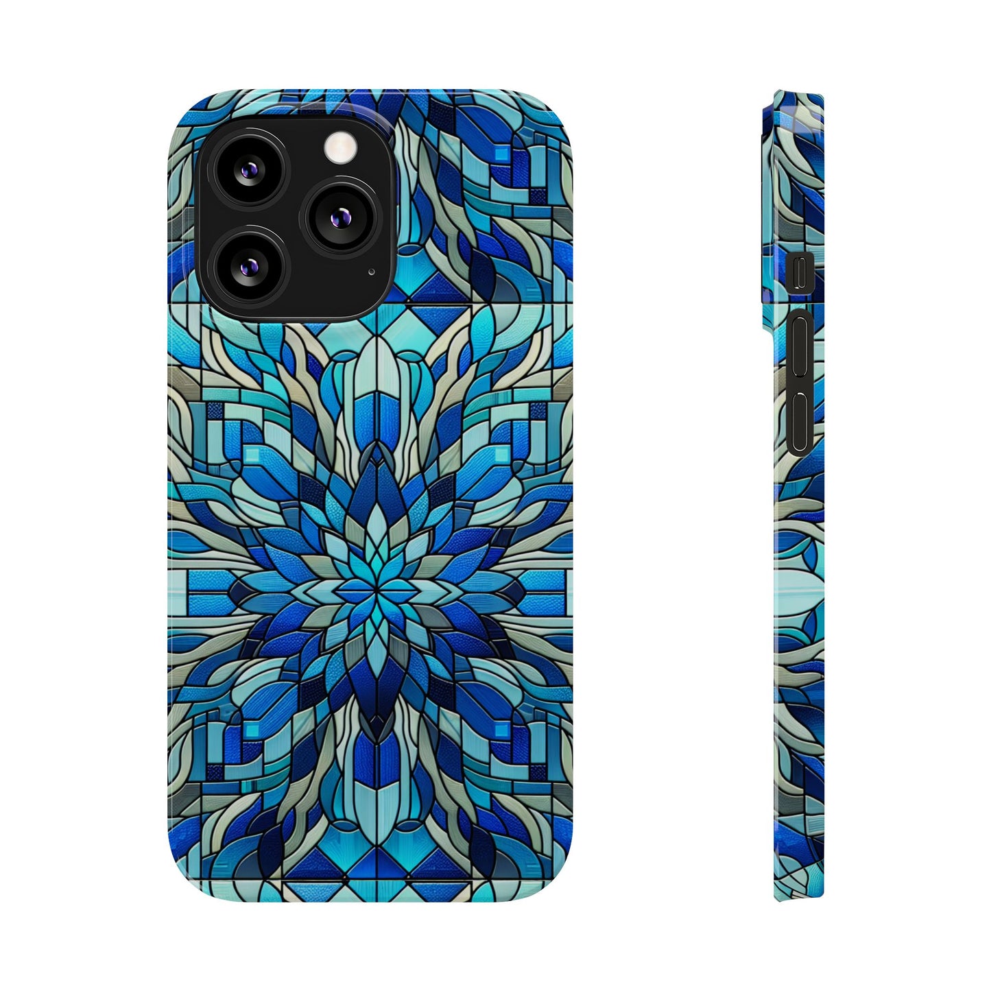 Stained Glass Slim Phone Cases, Floral Phone Covers, Unique Gifts, Artistic Phone Skins, Smartphone Accessories, Stylish Cases