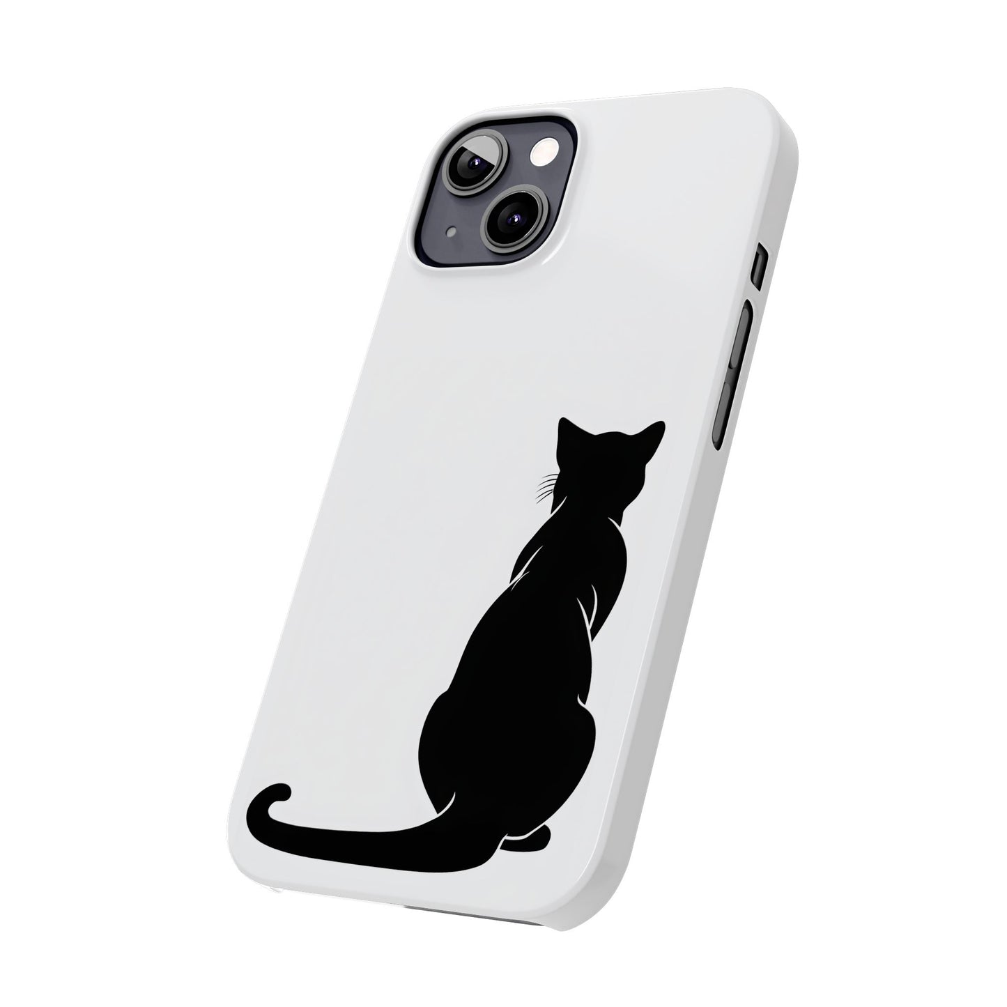 Black Cat Halloween Slim Phone Case Coquette, Creepy Cute Gift for Her, Goth Coquette Spooky Case, Compatible with iPhone, Galaxy, Google
