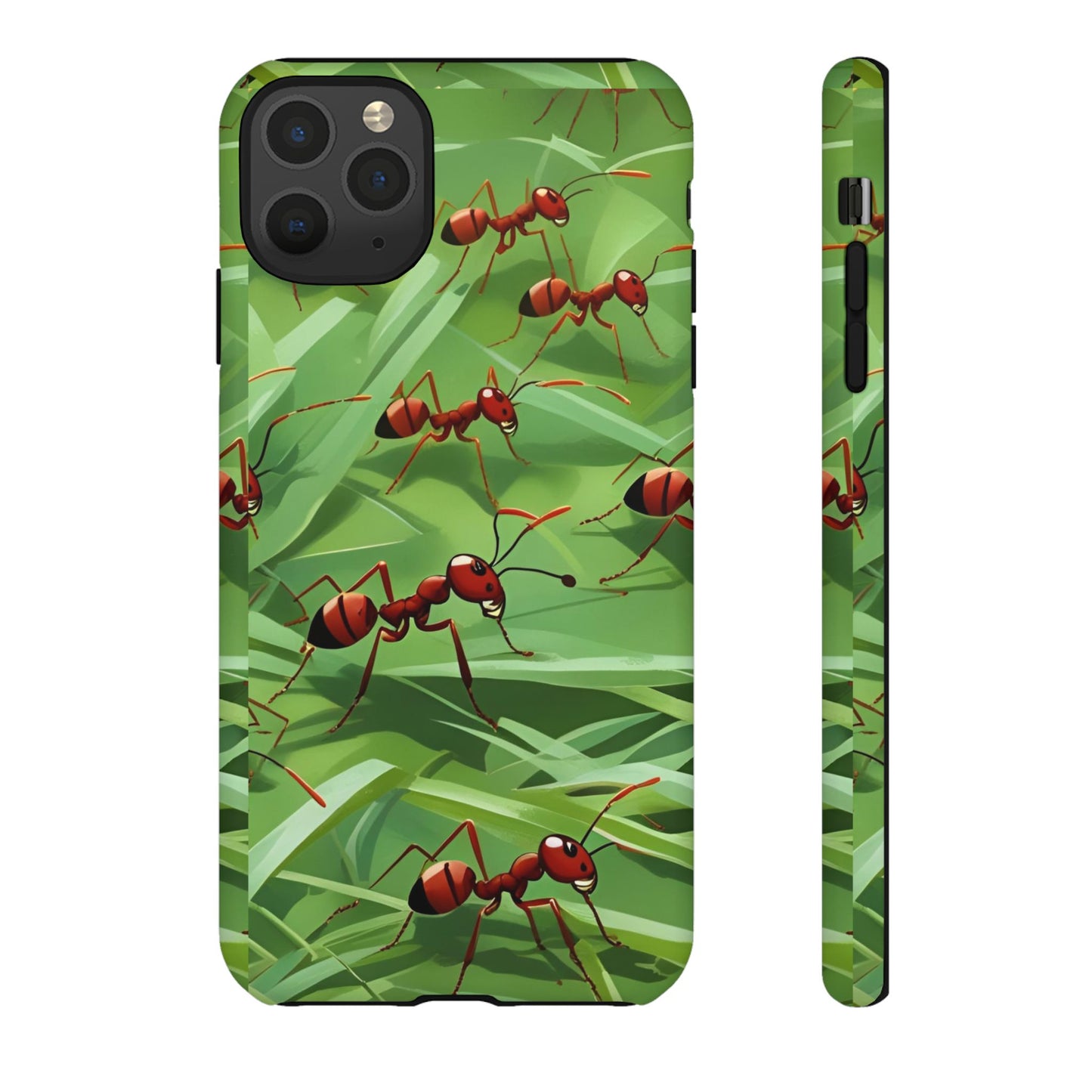Marching Ant Pattern Tough Phone Case - Realistic Insect Art, Minimalist Nature Aesthetic, Compatible with iPhone, Galaxy, and Google Phones