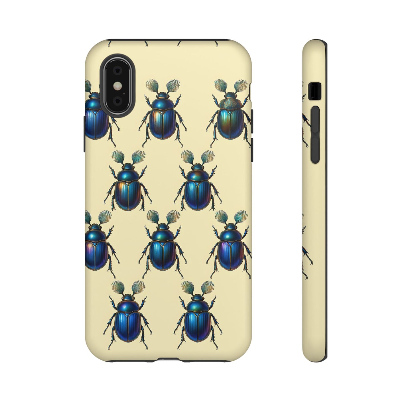 Beetle Tough Phone Case - Nature-Inspired Insect Art, Vintage Bug Pattern Design, Compatible with iPhone, Galaxy, and Google Phones