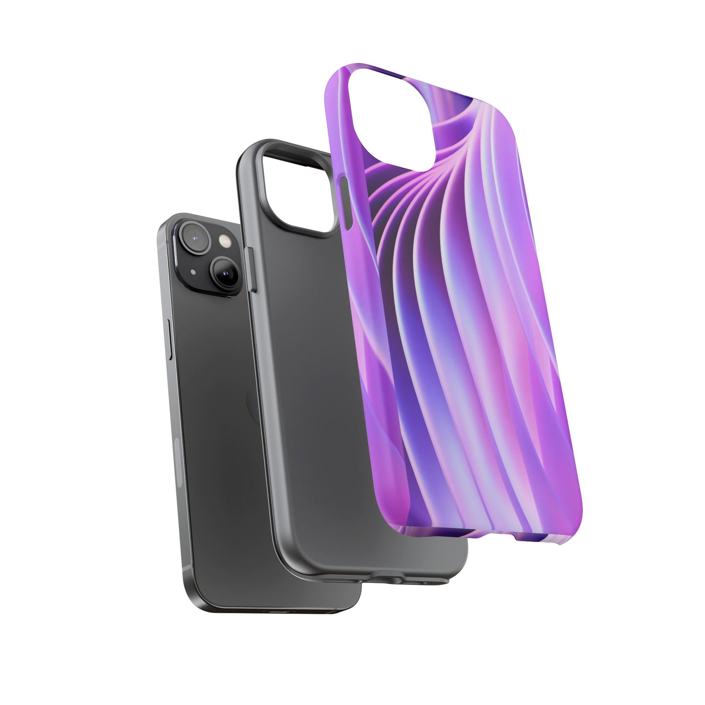 Lavender Wave Tough Phone Case - Abstract Gradient Art, Purple Aesthetic Design, Compatible with iPhone, Galaxy, and Google Phones
