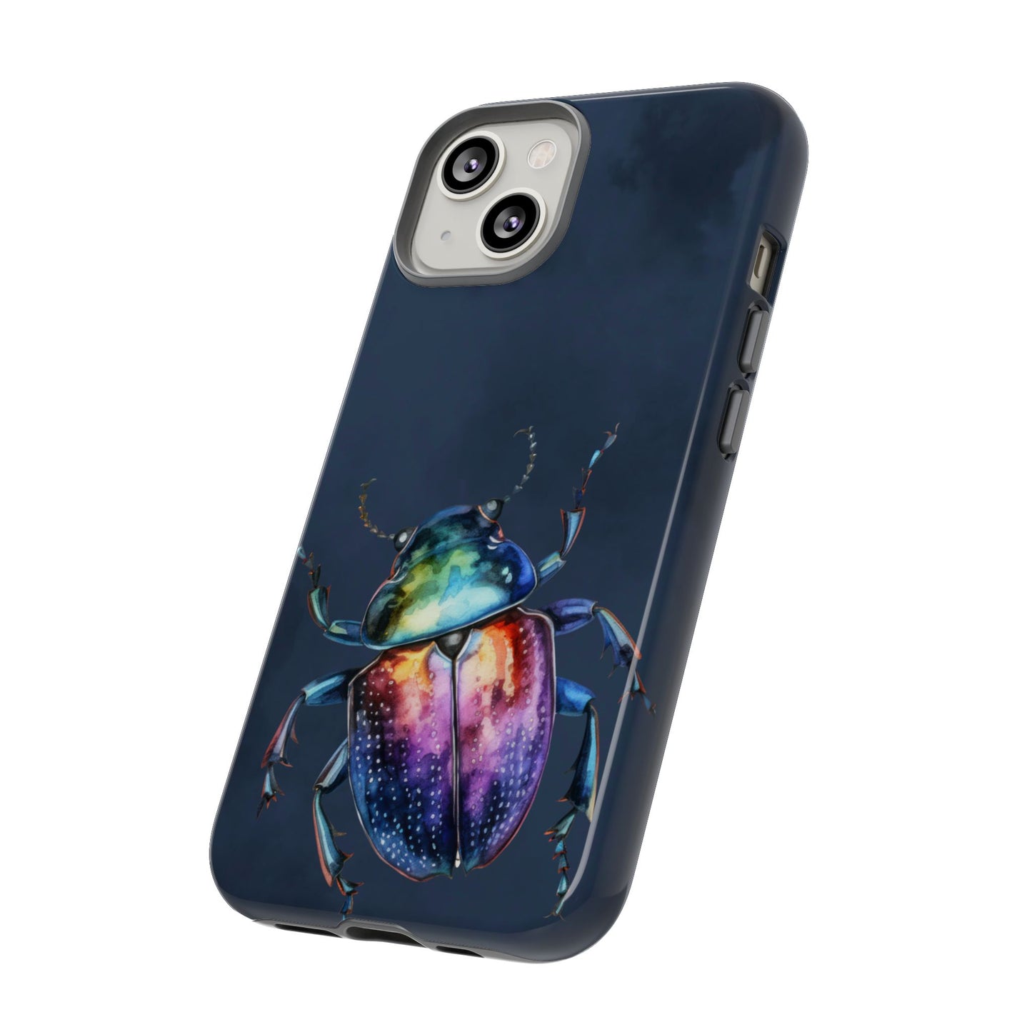 Iridescent Beetle Tough Phone Case - Insect Art Design, Nature-Inspired Pattern, Compatible with iPhone, Galaxy, and Google Phones