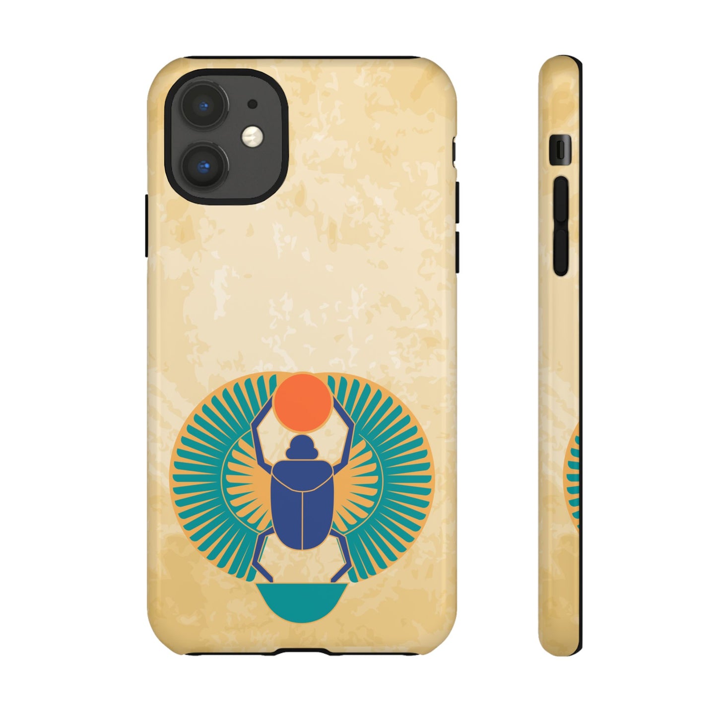 Ancient Egyptian Scarab Beetle Tough Phone Case - Symbol of Rebirth Design, Mythological Art, Compatible with iPhone, Galaxy, and Google