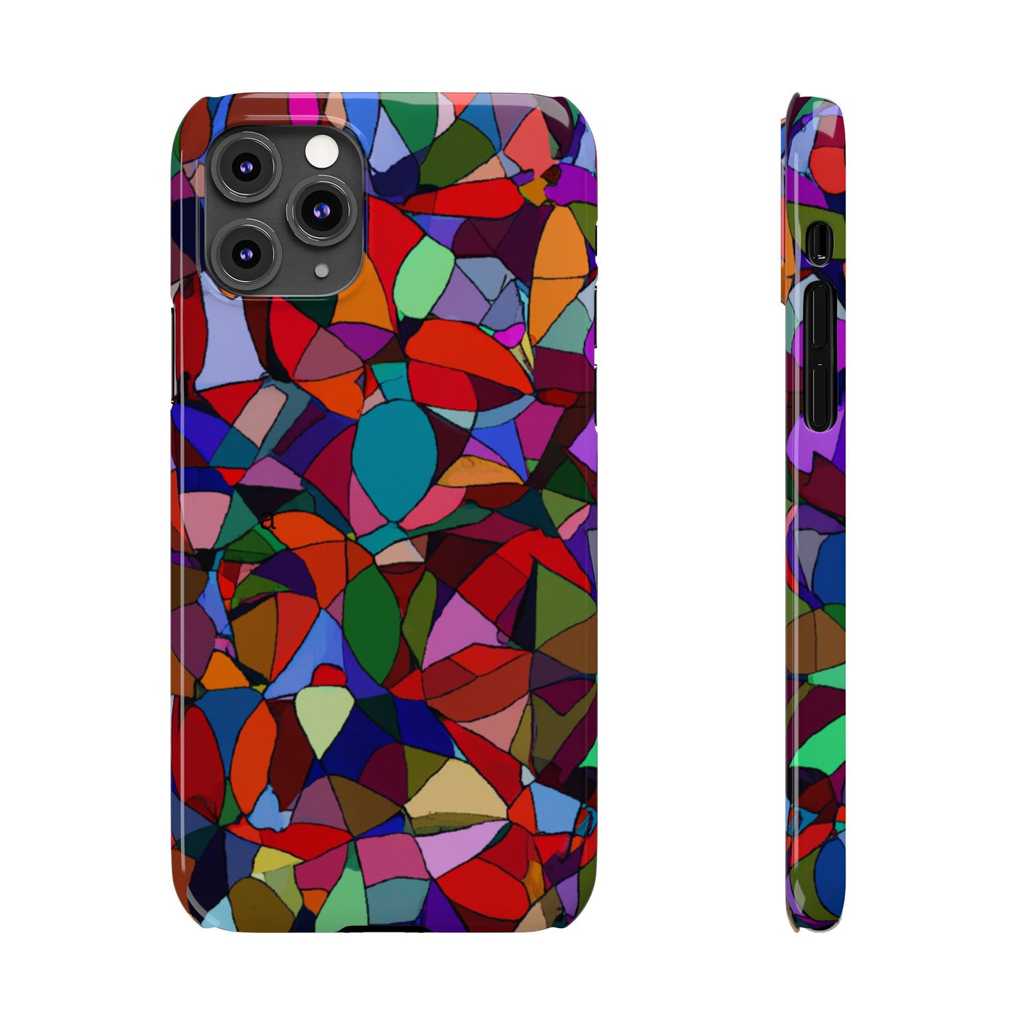 Vibrant Geometric Phone Case - Artistic Slim Cover for iPhone, Colorful Accessories, Unique Gift for Phone Lovers, Modern Art