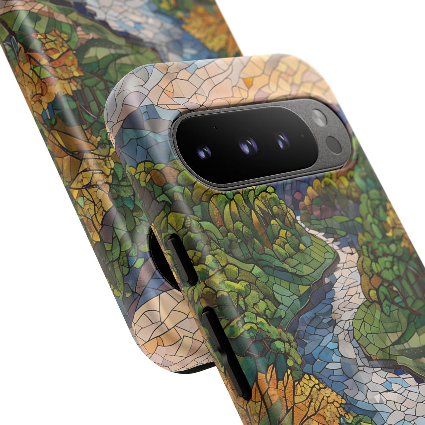 Cuyahoga Valley Mosaic Tough Phone Case - Midwest Forest Art, Scenic Nature Aesthetic, Compatible with iPhone, Galaxy, and Google Phones