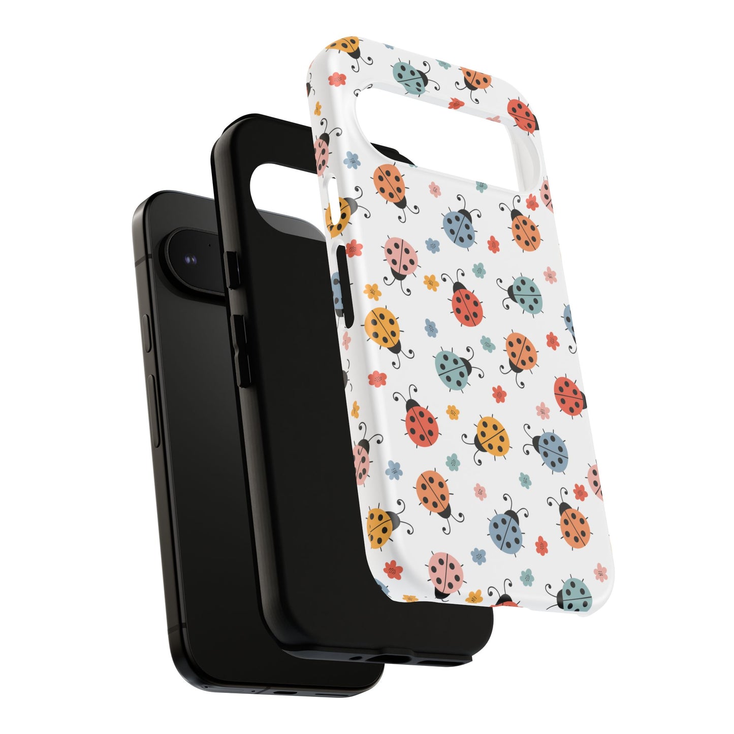 Ladybug Tough Phone Case - Cute Insect Aesthetic, Nature-Inspired Pattern Art, Compatible with iPhone, Galaxy, and Google Phones