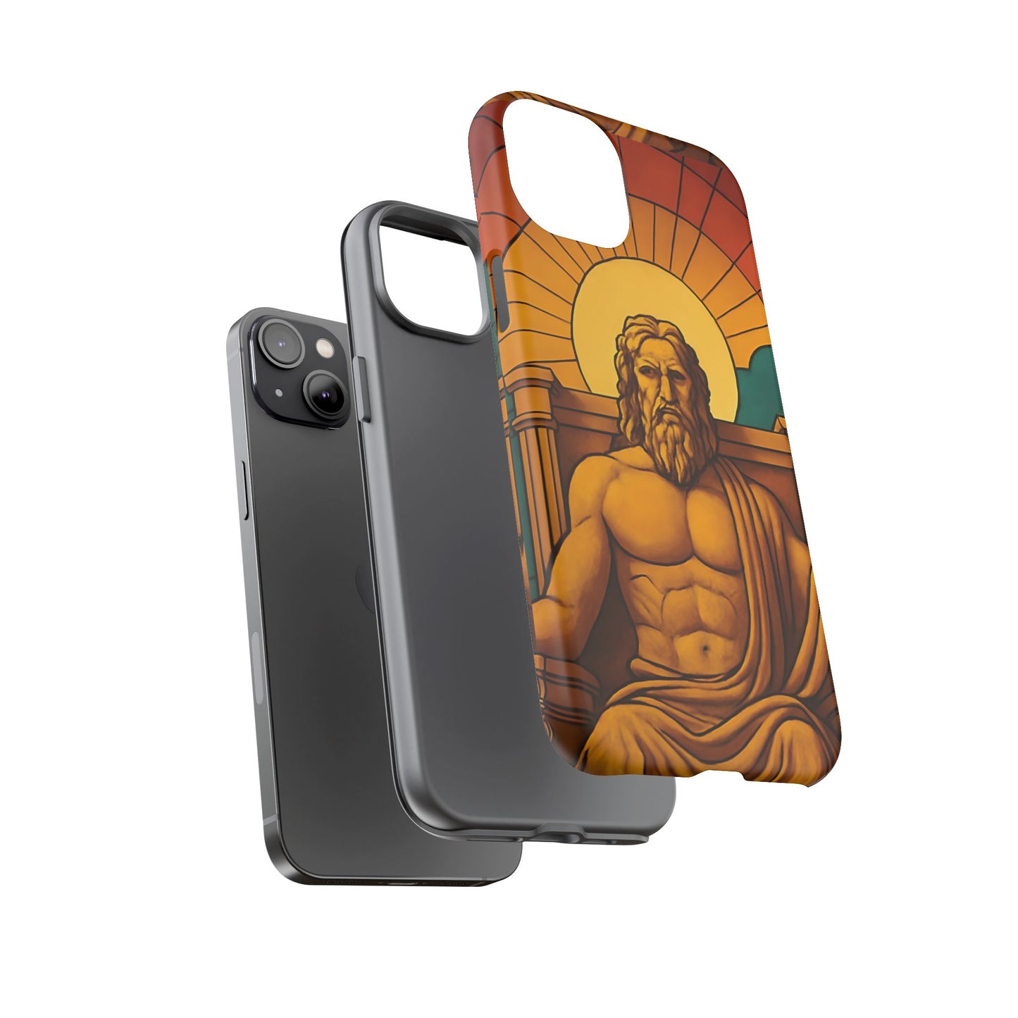 Olympia Zeus Statue Tough Phone Case - Classic Greek Art Design, Historic World Wonder Aesthetic, Compatible with iPhone, Galaxy, and Google