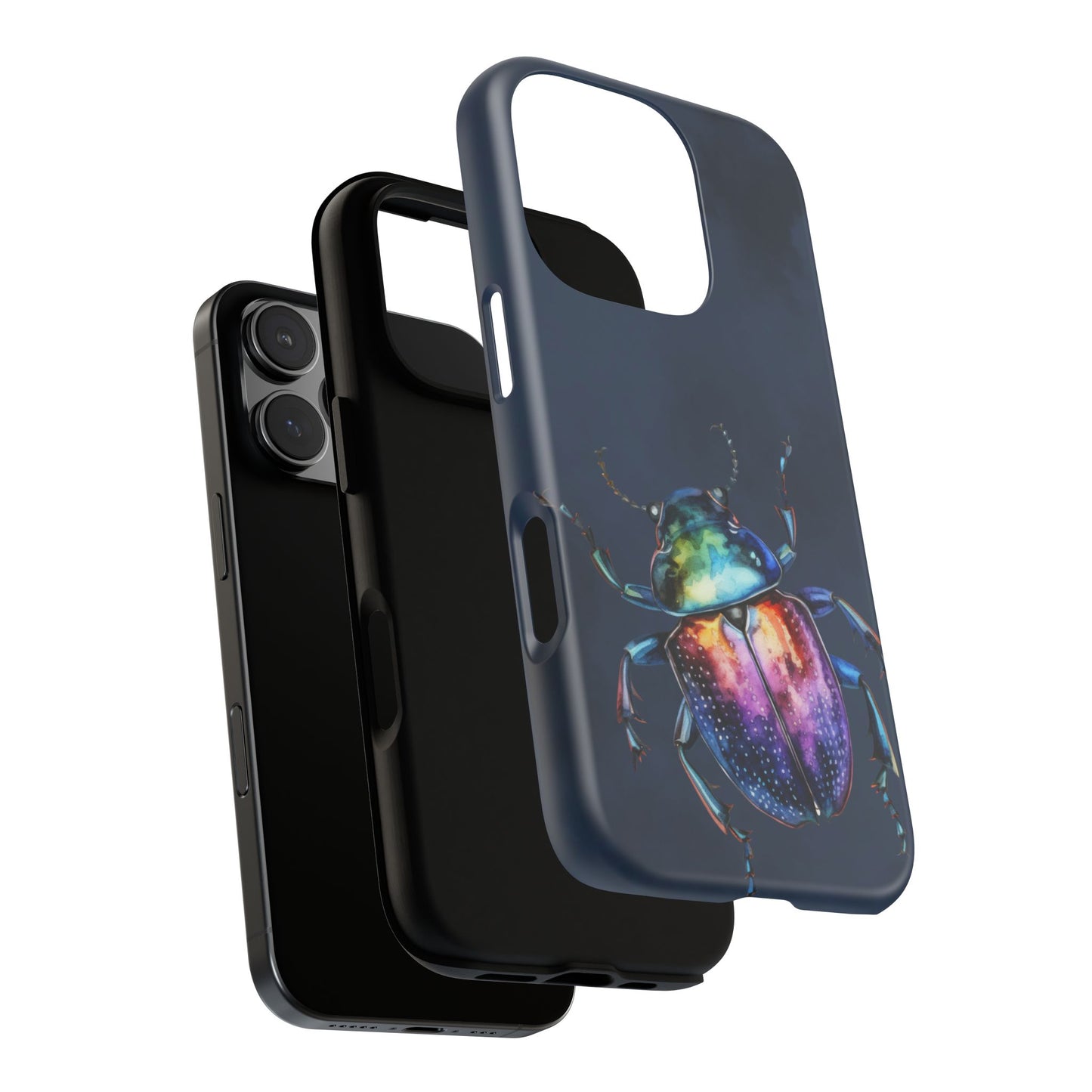 Iridescent Beetle Tough Phone Case - Insect Art Design, Nature-Inspired Pattern, Compatible with iPhone, Galaxy, and Google Phones