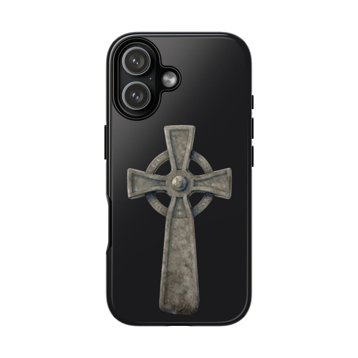 Stone Celtic Cross Tough Phone Case, Irish Heritage Gothic Medieval Symbol, Compatible with iPhone 17 16 15 14 13 Galaxy Google
