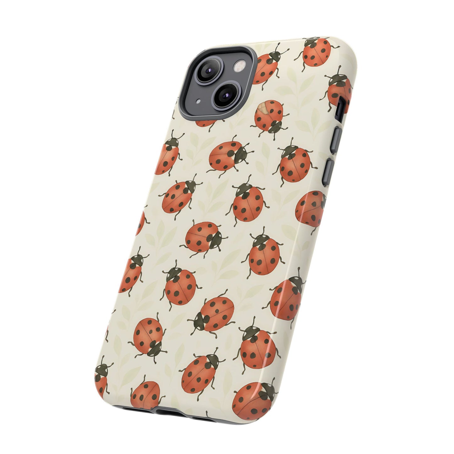Ladybug Tough Phone Case - Cute Insect Aesthetic, Nature-Inspired Pattern Art, Compatible with iPhone, Galaxy, and Google Phones